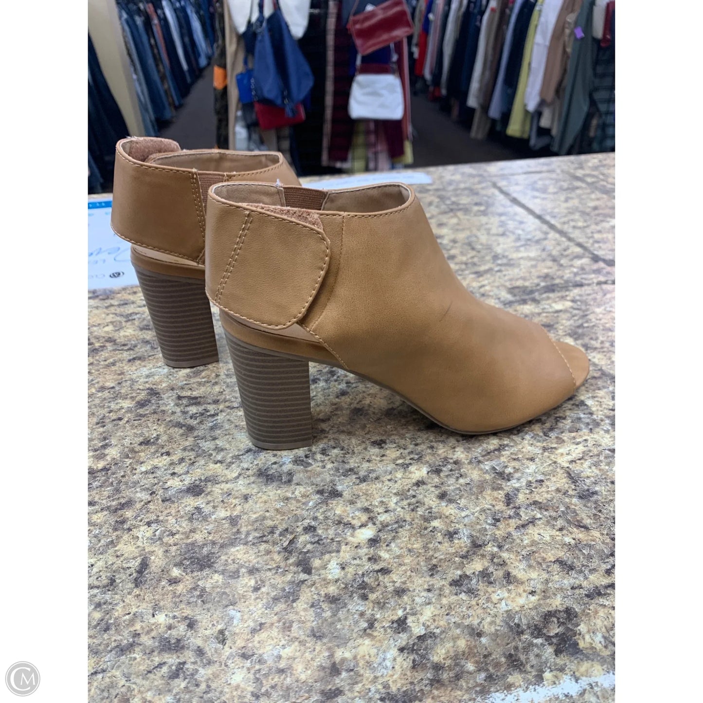 Shoes Heels Block By Massini In Tan, Size: 8