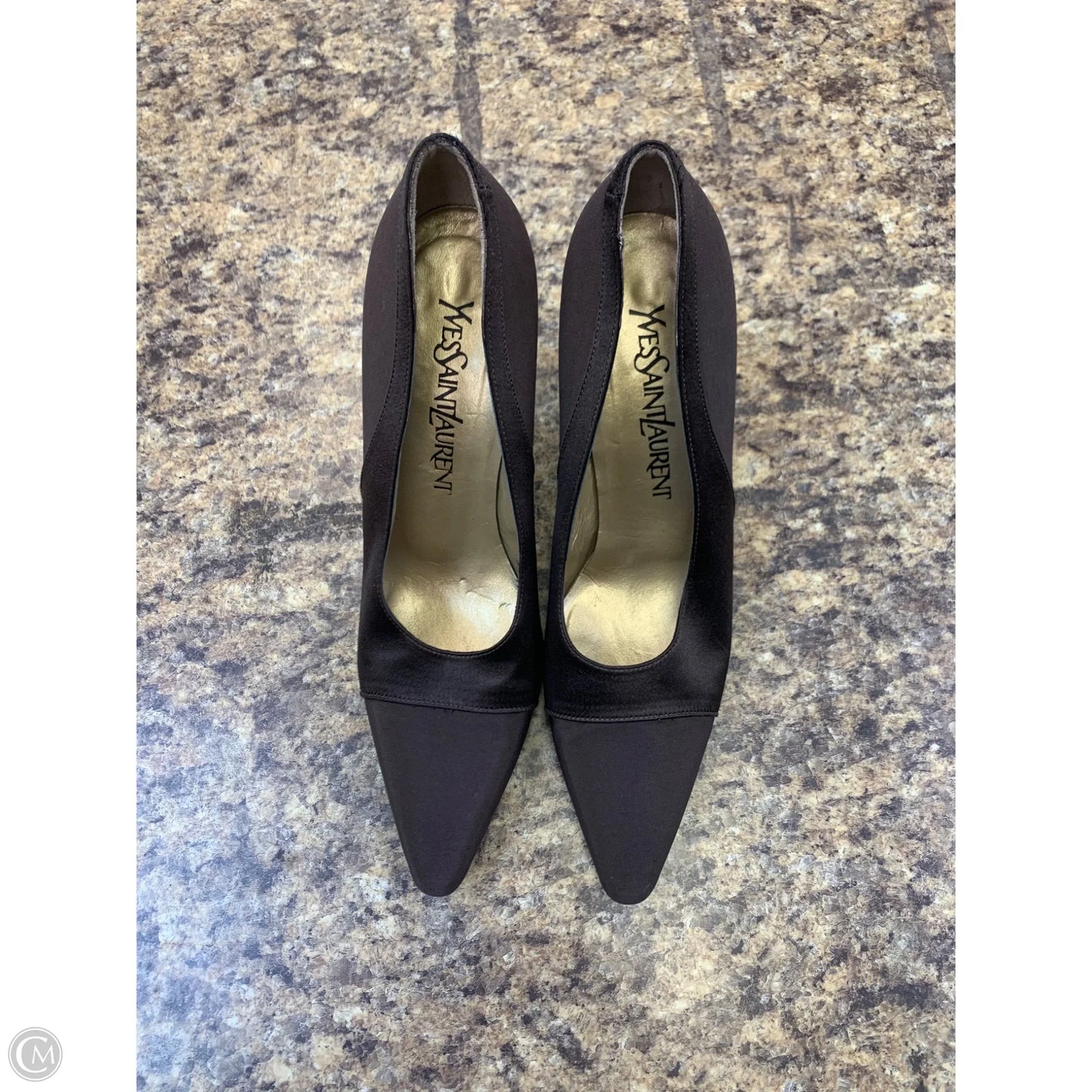 Shoes Luxury Designer By Yves Saint Laurent In Brown, Size: 6