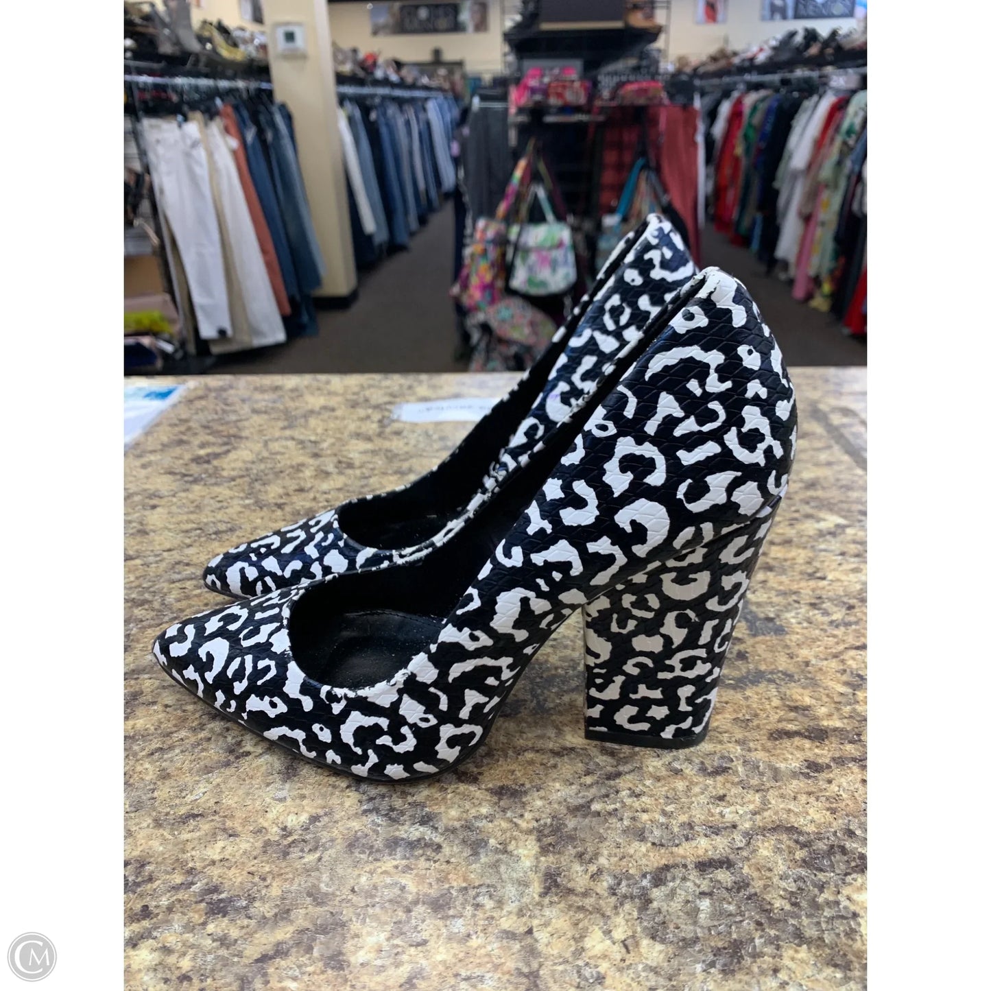 Shoes Heels Block By Eva Mendes In Black & White, Size: 10