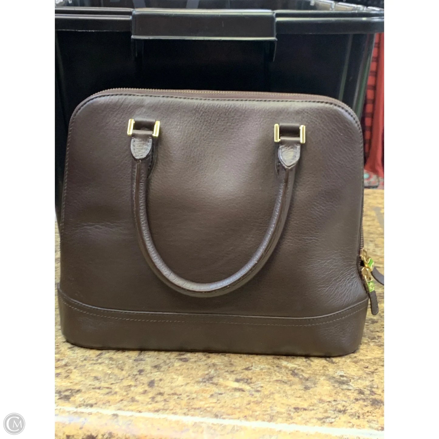 Handbag Leather By Brooks Brothers, Size: Medium