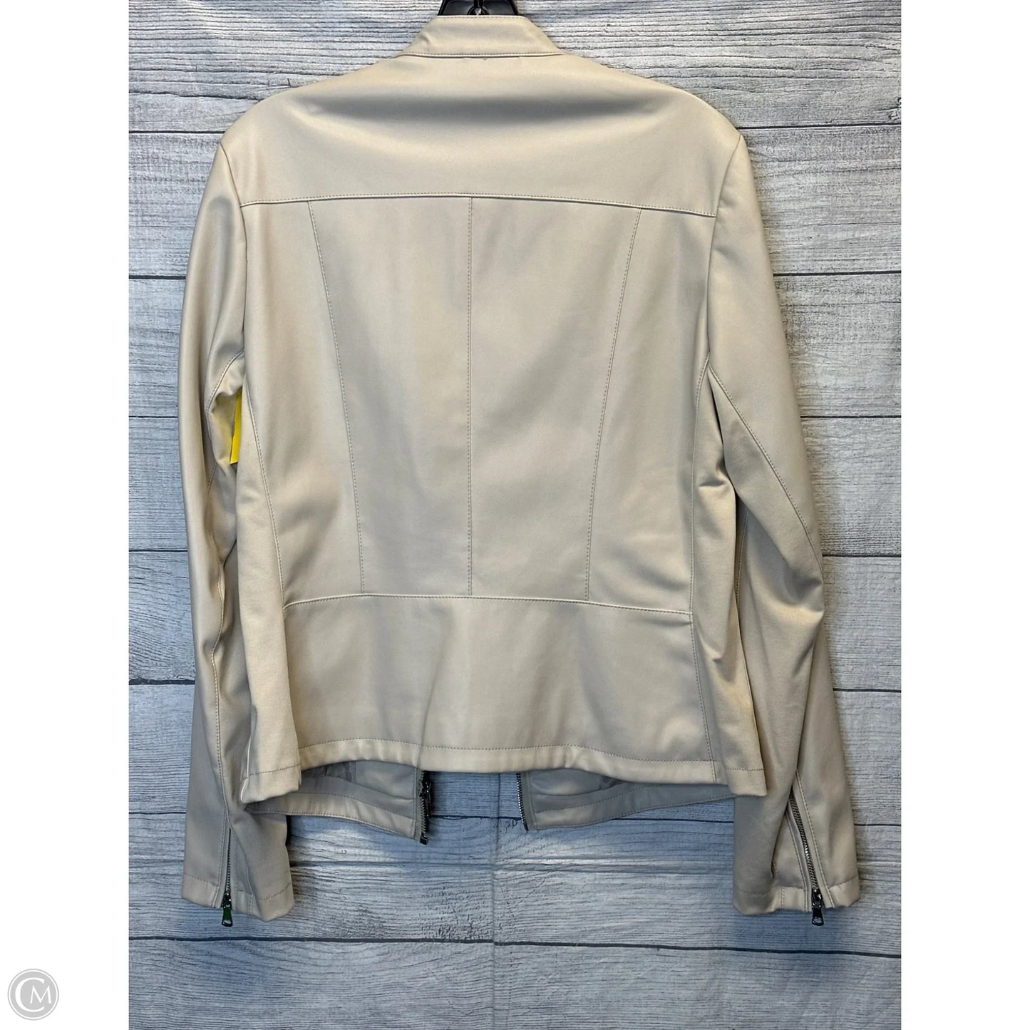Jacket Moto By Calvin Klein In Cream, Size: L