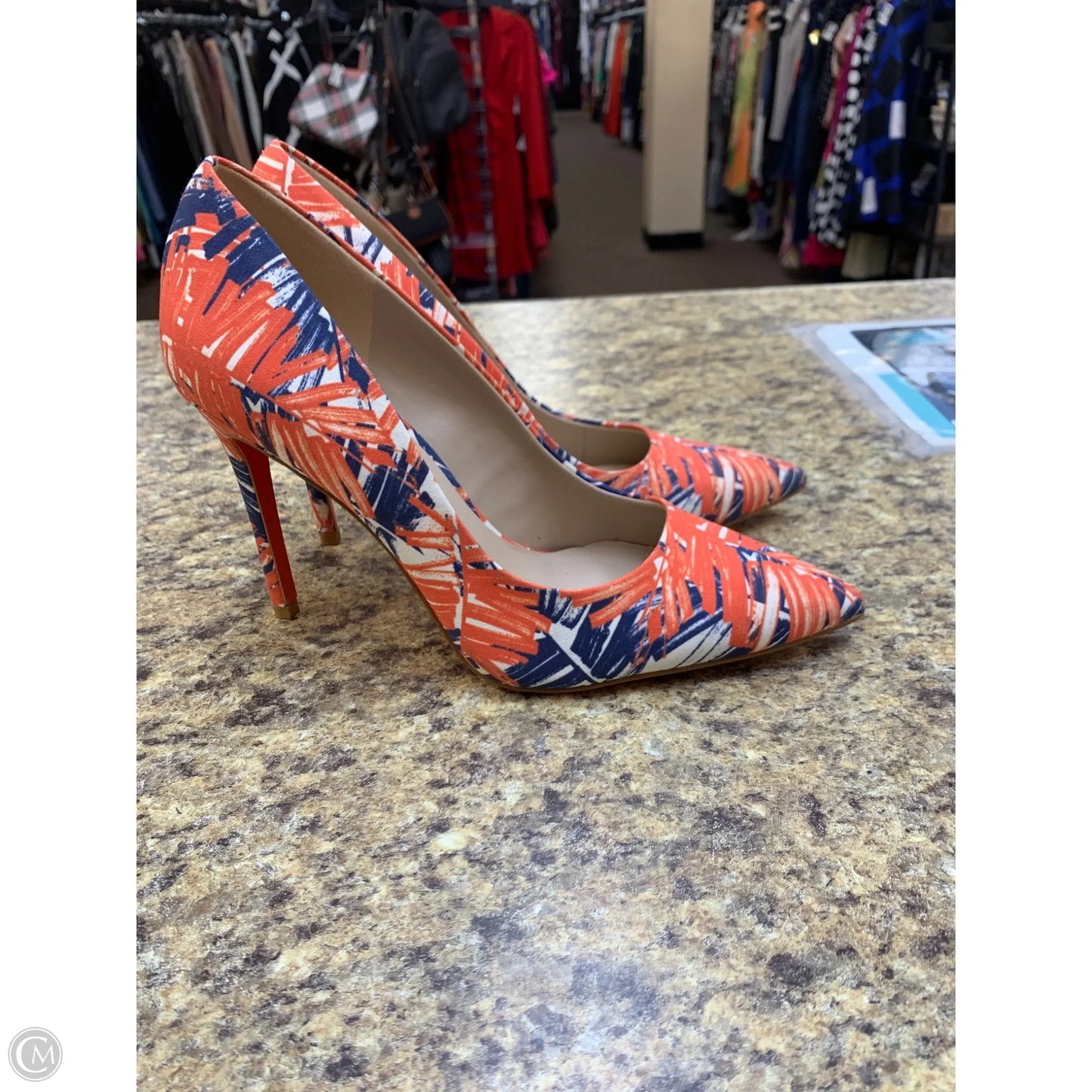 Shoes Heels Kitten By Mix No 6 In Blue & Orange, Size: 9