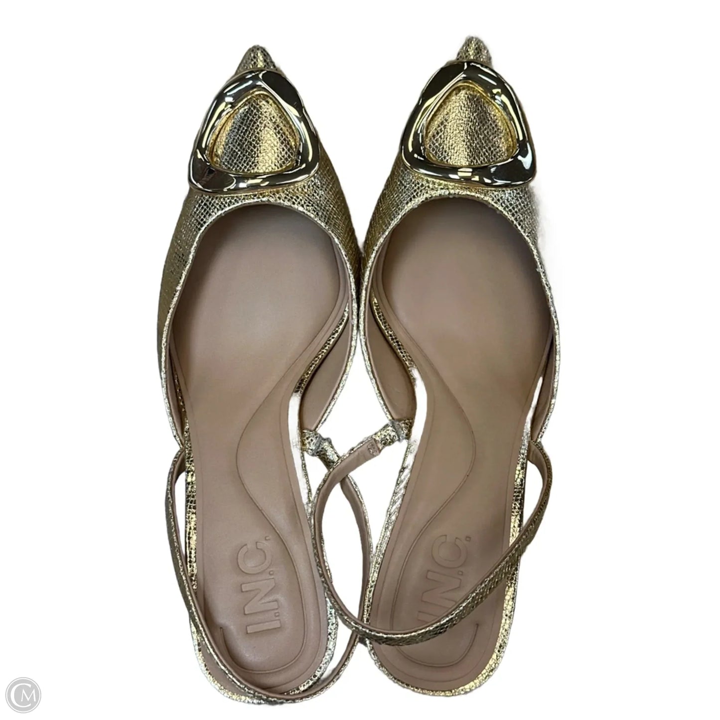 Shoes Heels Kitten By Inc In Gold, Size: 6.5