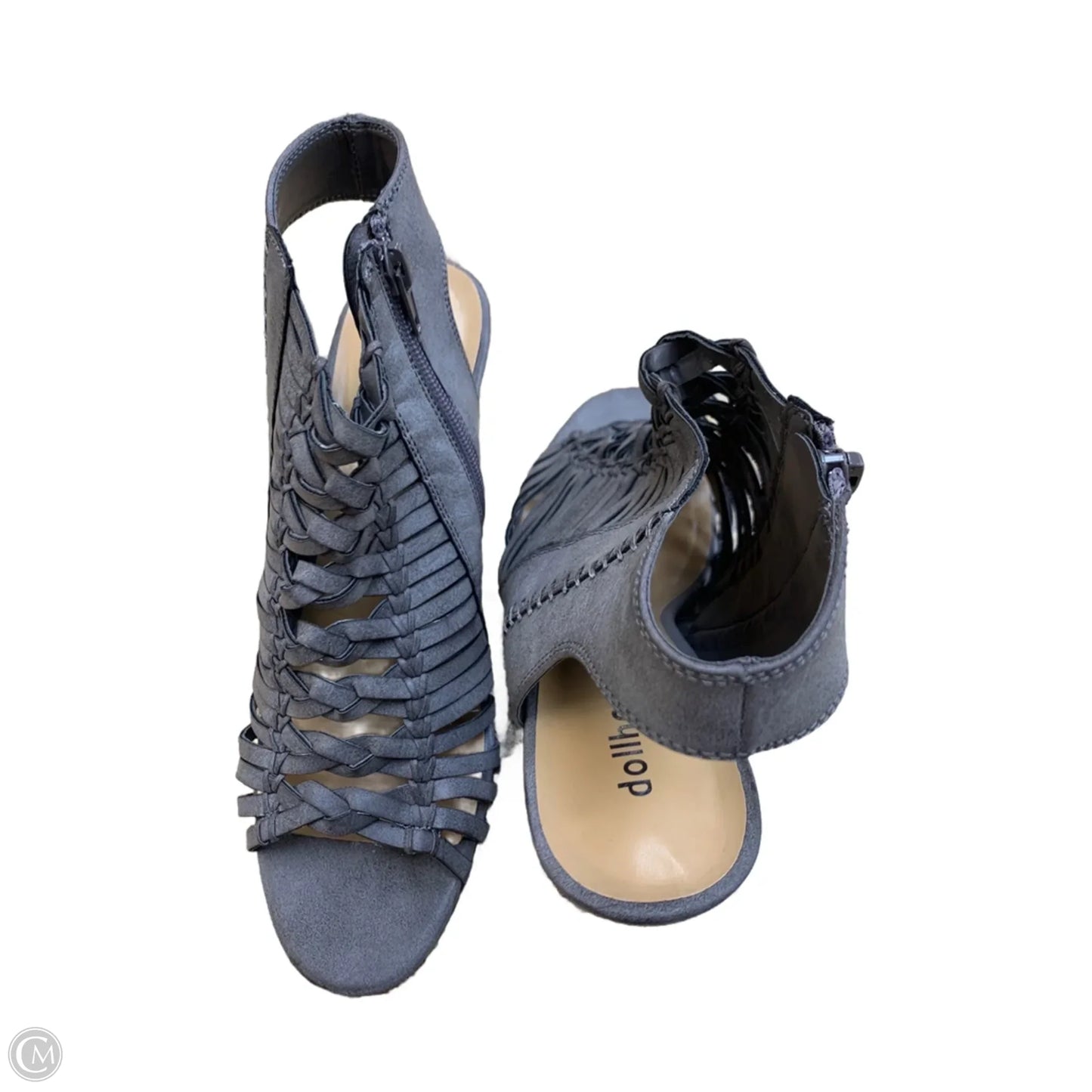 Sandals Heels Block By Dollhouse In Grey, Size: 8