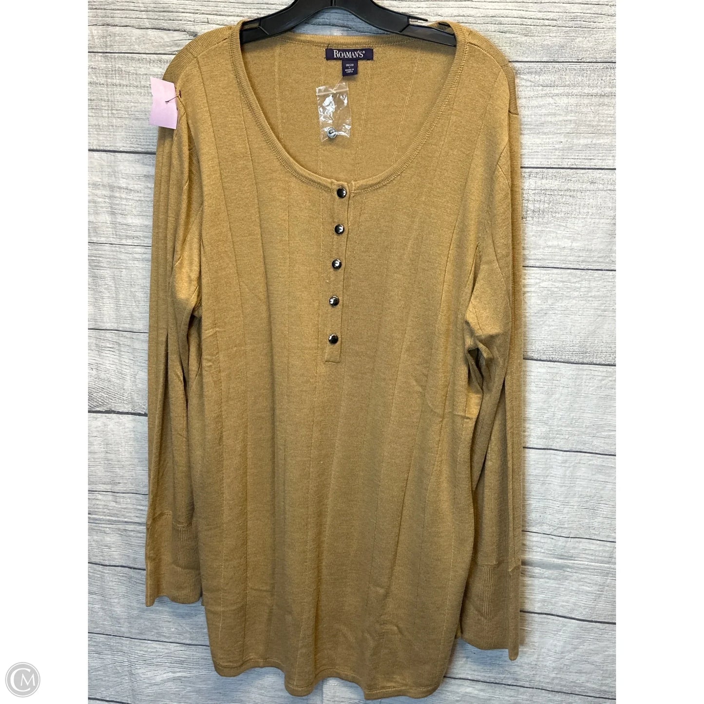 Top Long Sleeve By Romans In Tan, Size: L