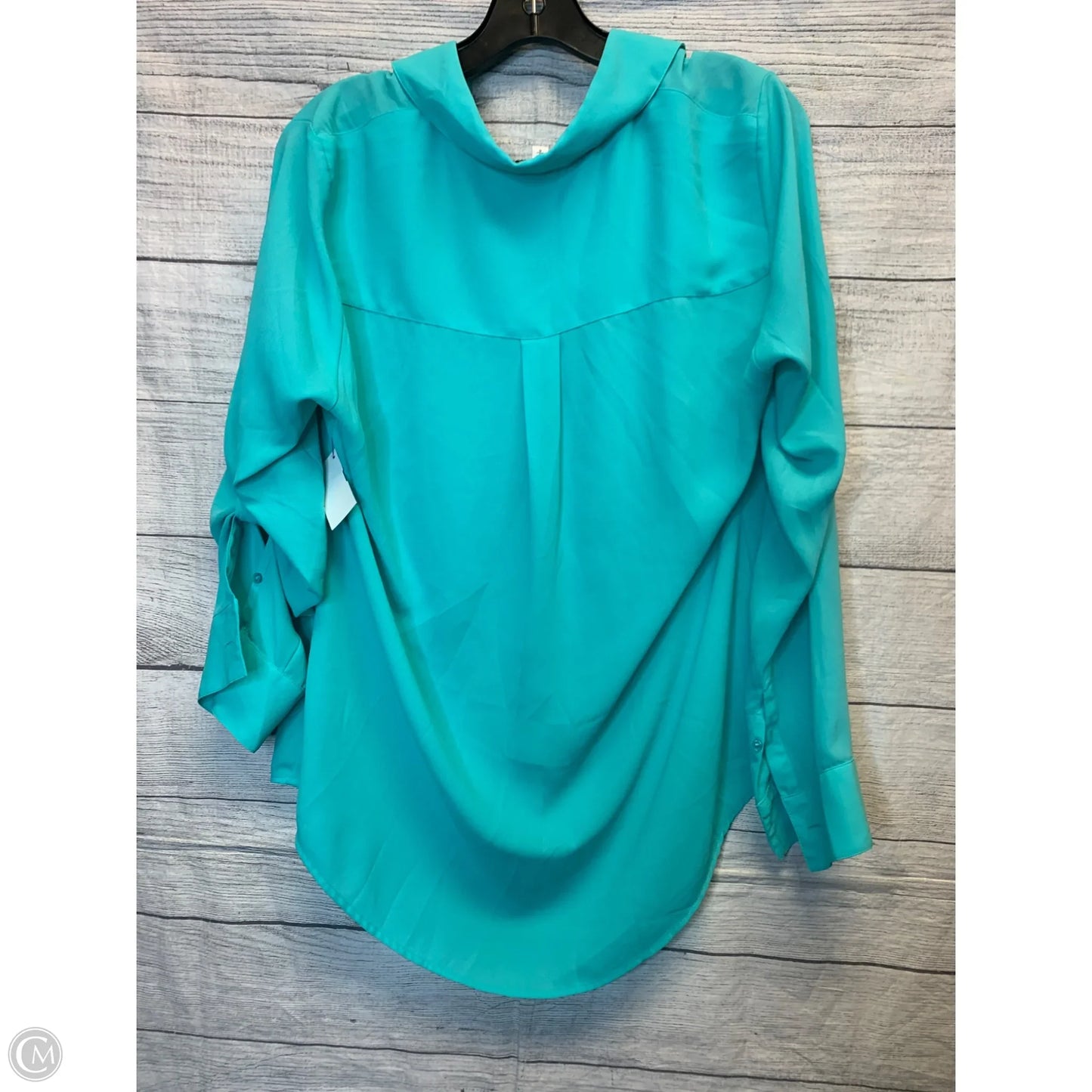 Top Long Sleeve By Express In Teal, Size: L
