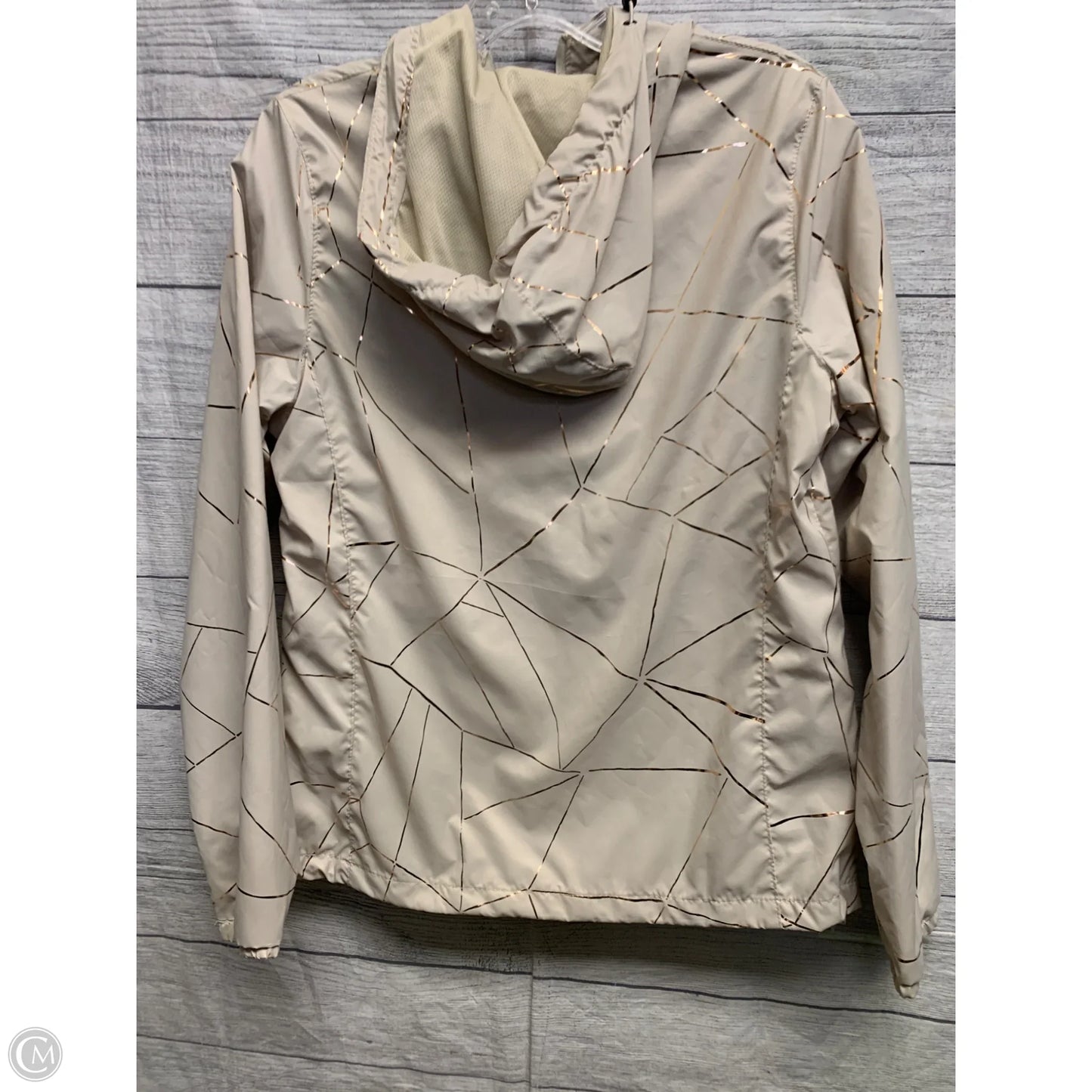 Jacket Windbreaker By New Balance In Beige, Size: S