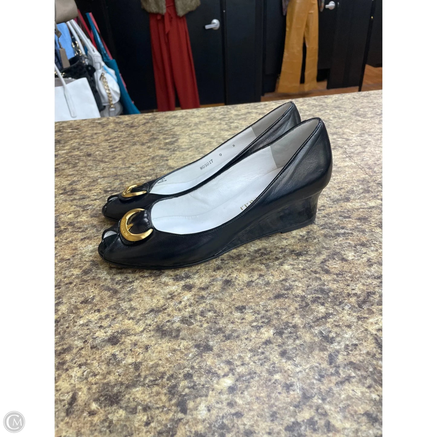 Sandals Heels Kitten By Bruno Magli Shoes In Black, Size: 9