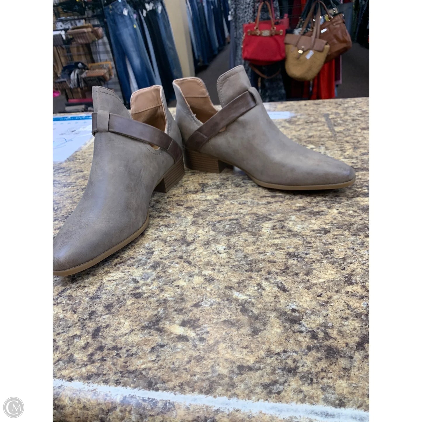 Boots Ankle Flats By Wonderly In Taupe, Size: 11