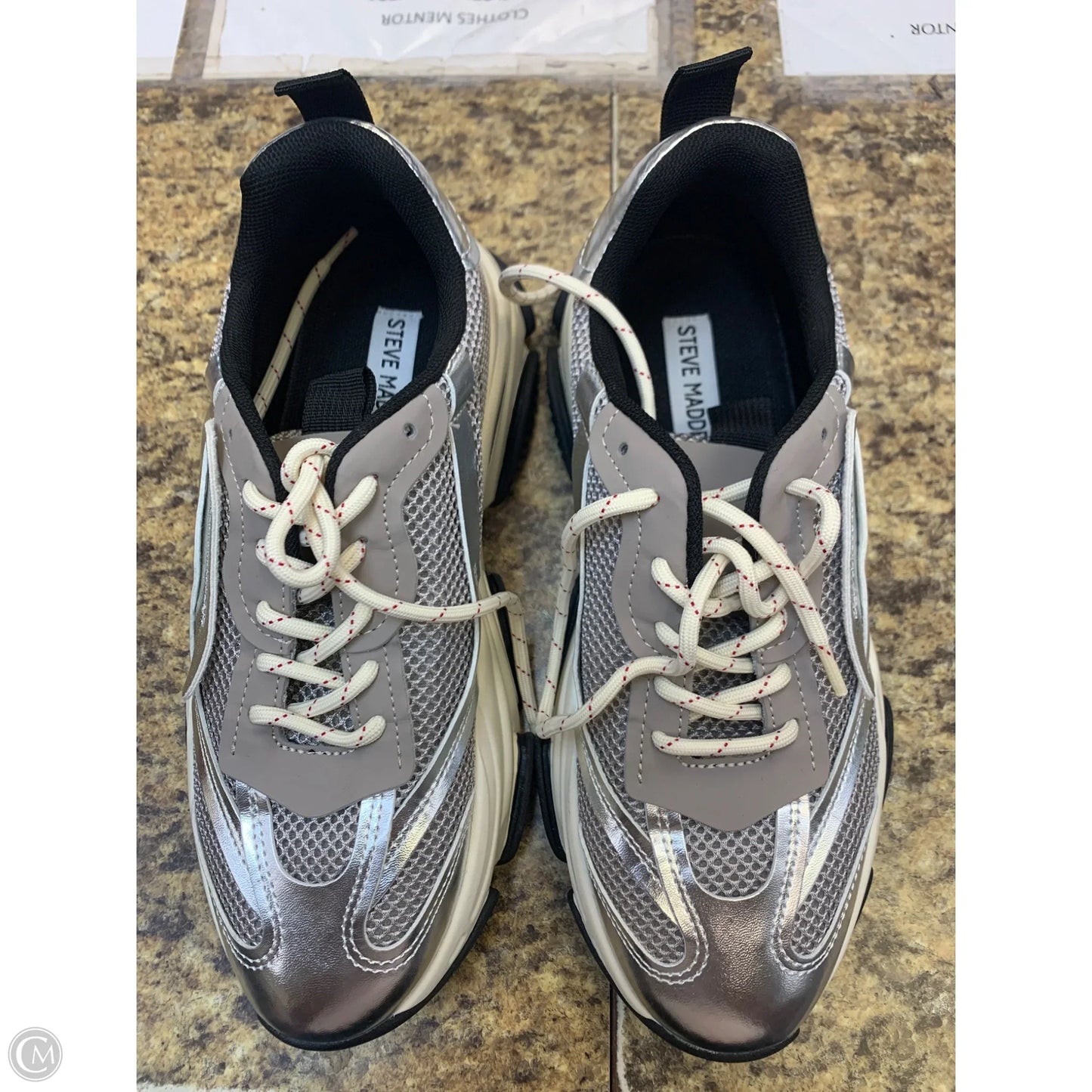 Shoes Athletic By Steve Madden In Silver, Size: 8