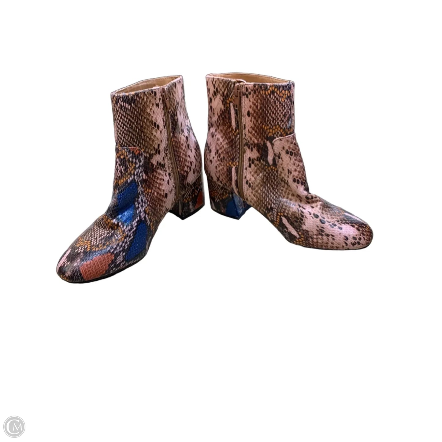 Boots Ankle Heels By Rouge In Snakeskin Print, Size: 7.5