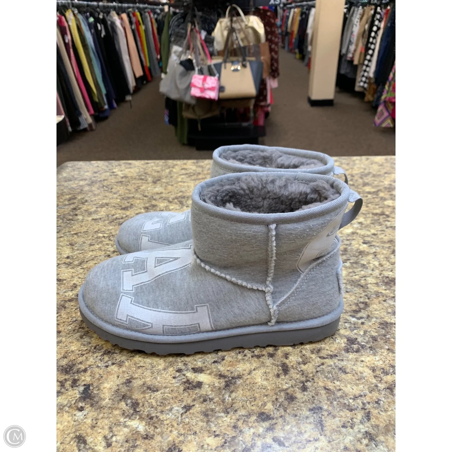 Boots Designer By Ugg In Grey, Size: 7
