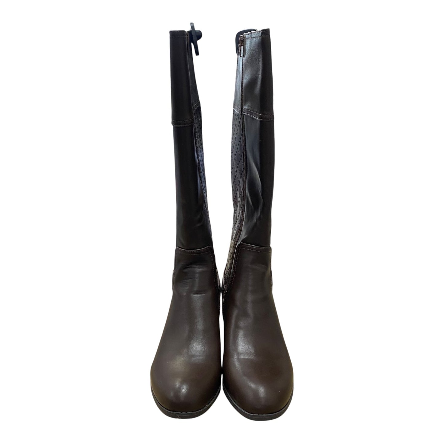 Boots Knee Flats By Liz Claiborne In Brown, Size:11