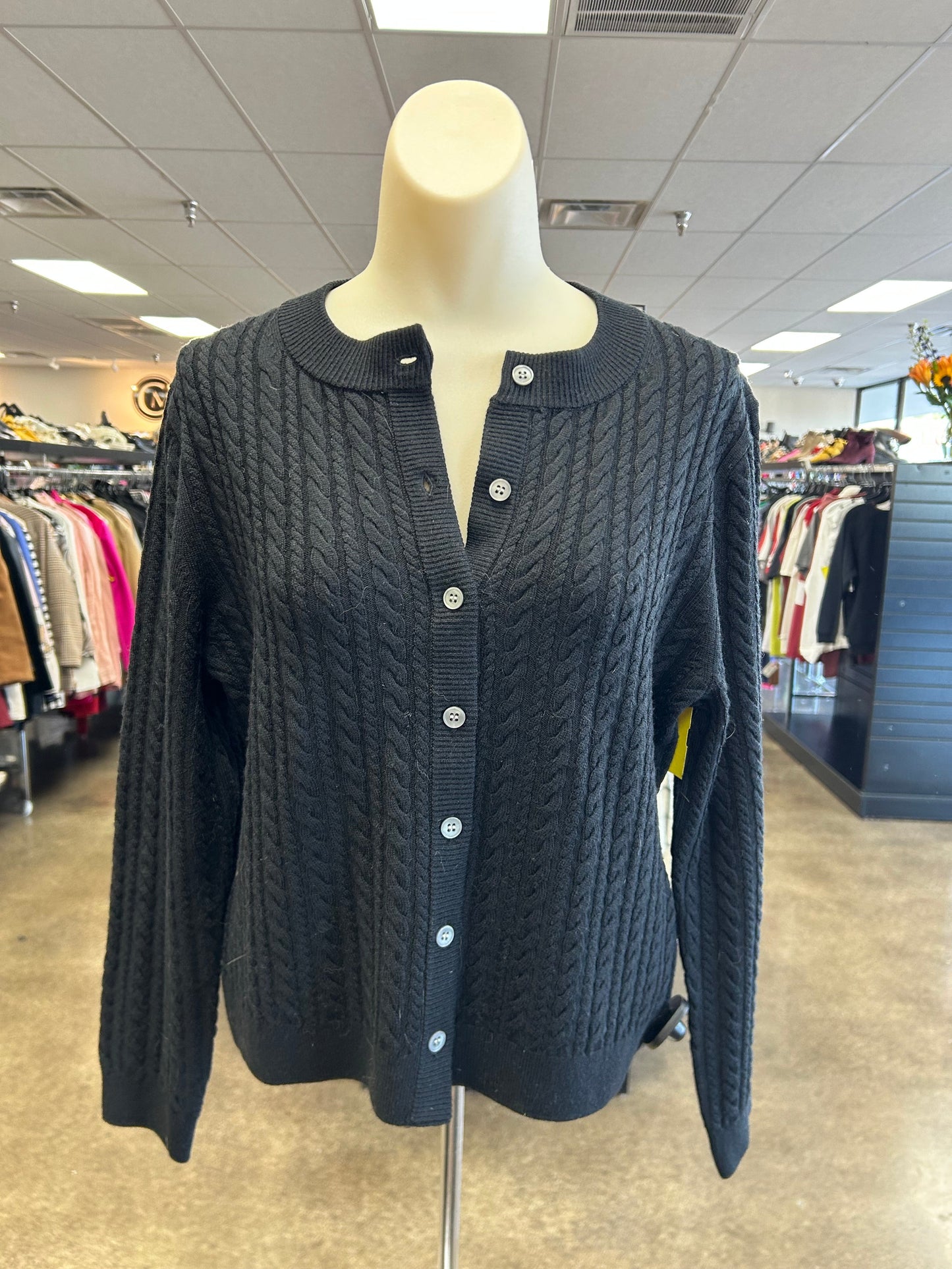Sweater Cardigan By J. Crew In Black, Size:M