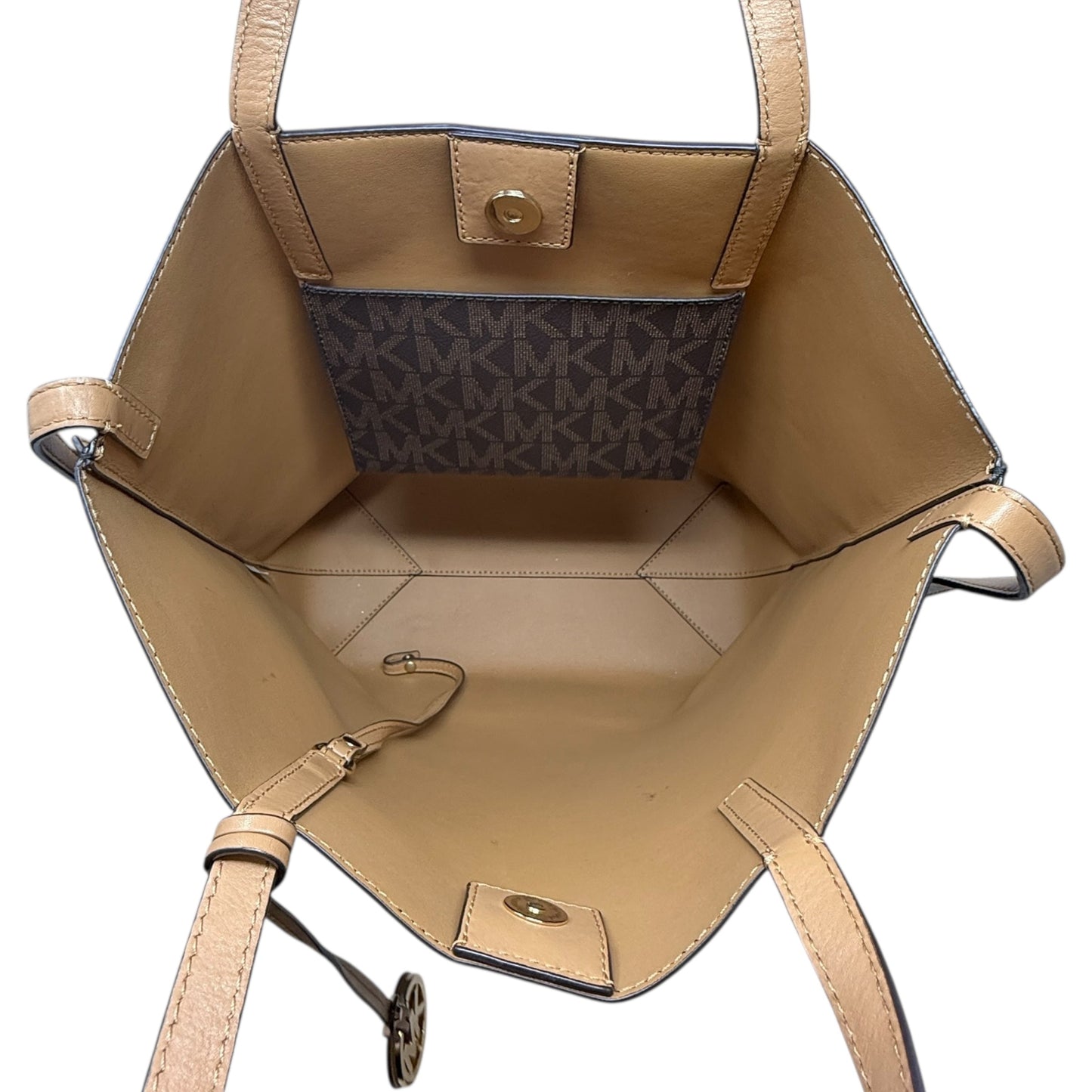 Hayley Signature Canvas Convertible Tote Designer By Michael Kors, Size: Large