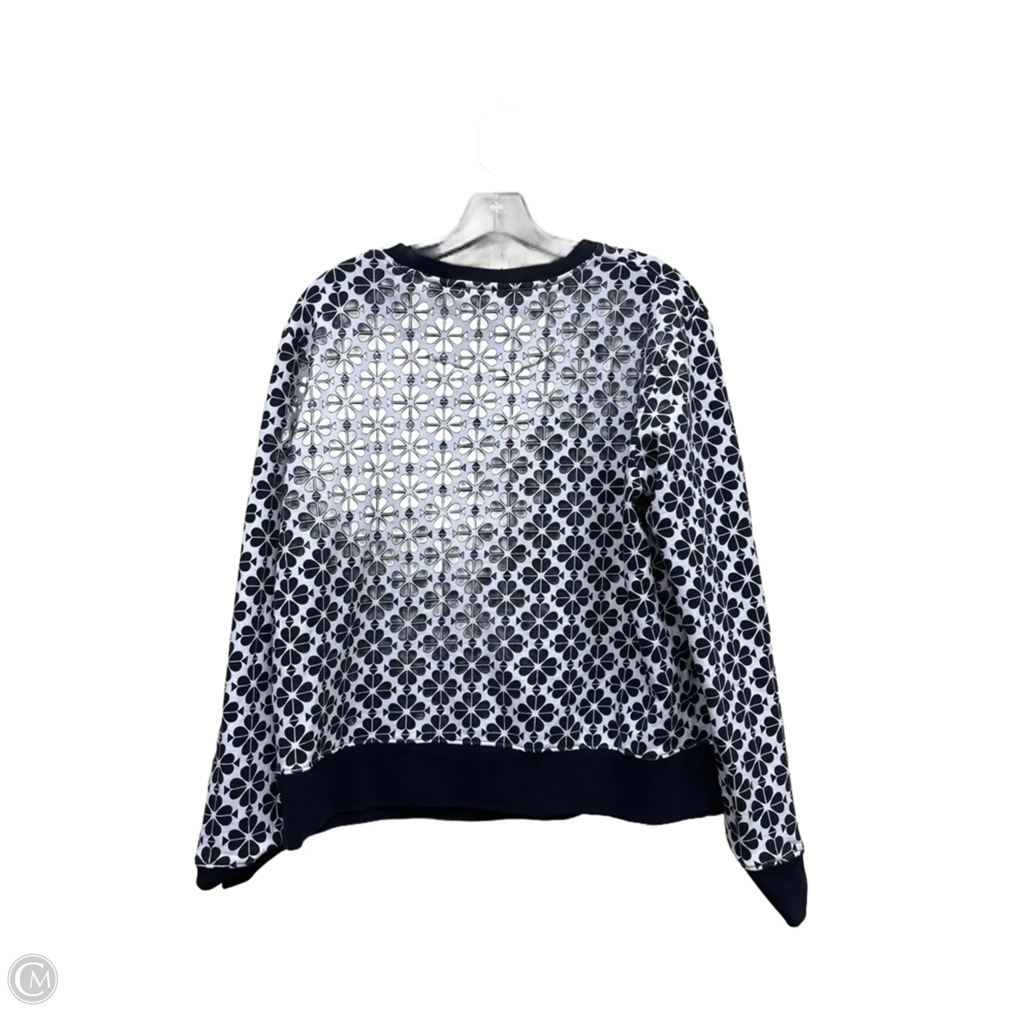 Top Long Sleeve Designer By Kate Spade In Black & White, Size: L