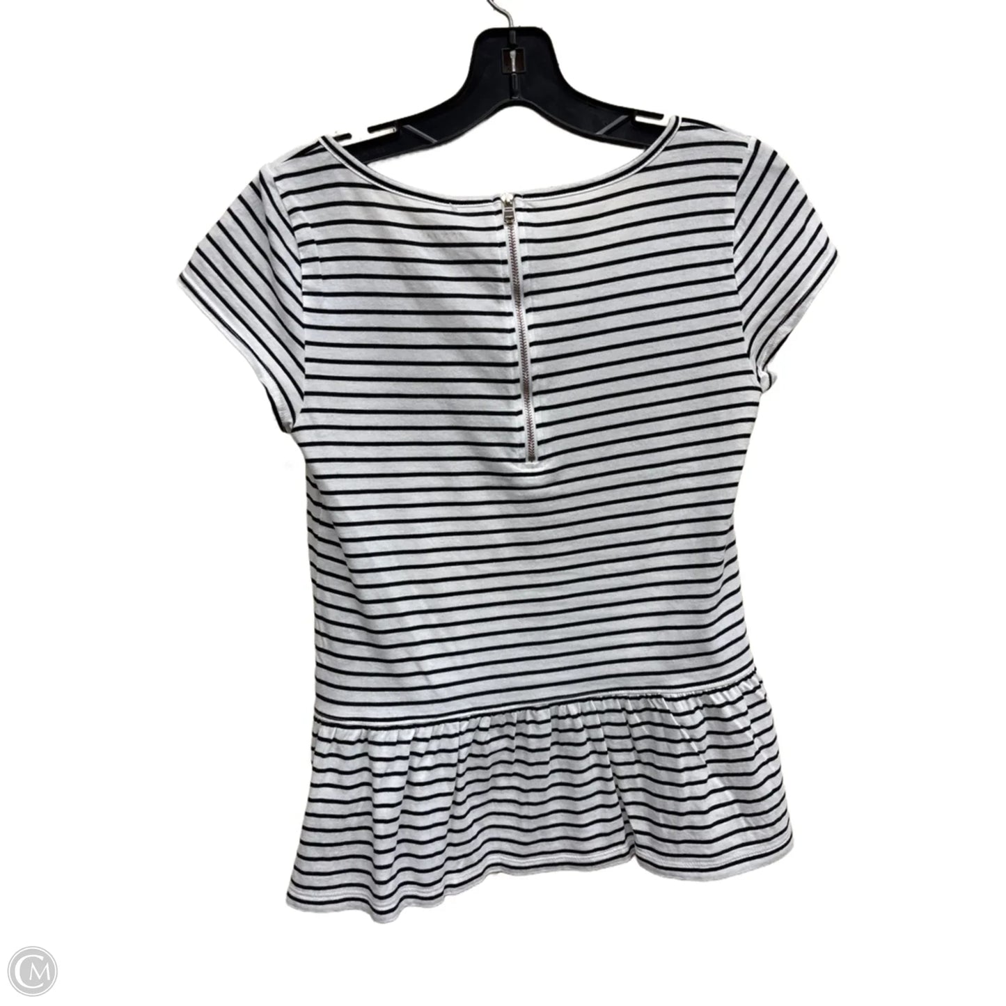 Top Short Sleeve By Ann Taylor In Striped Pattern, Size: Xs