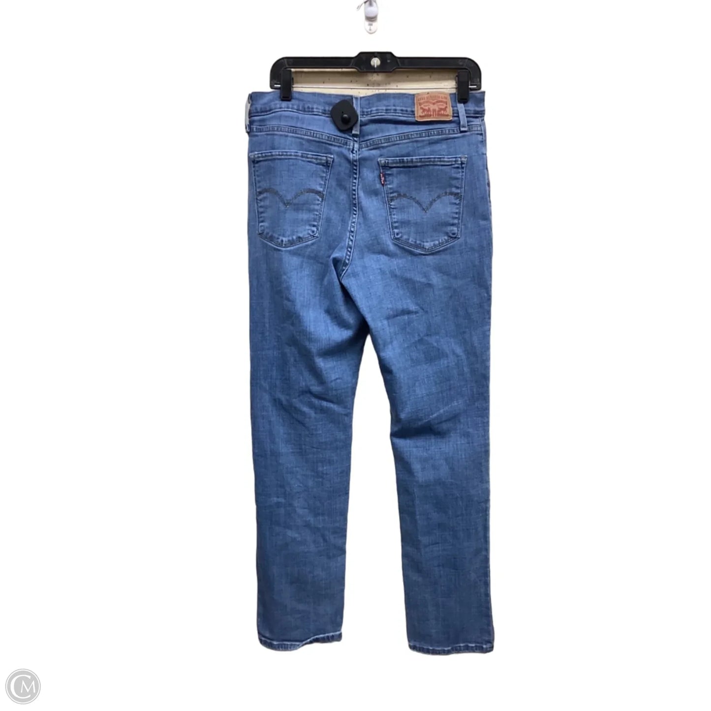 Jeans Straight By Levis In Blue Denim, Size: 14