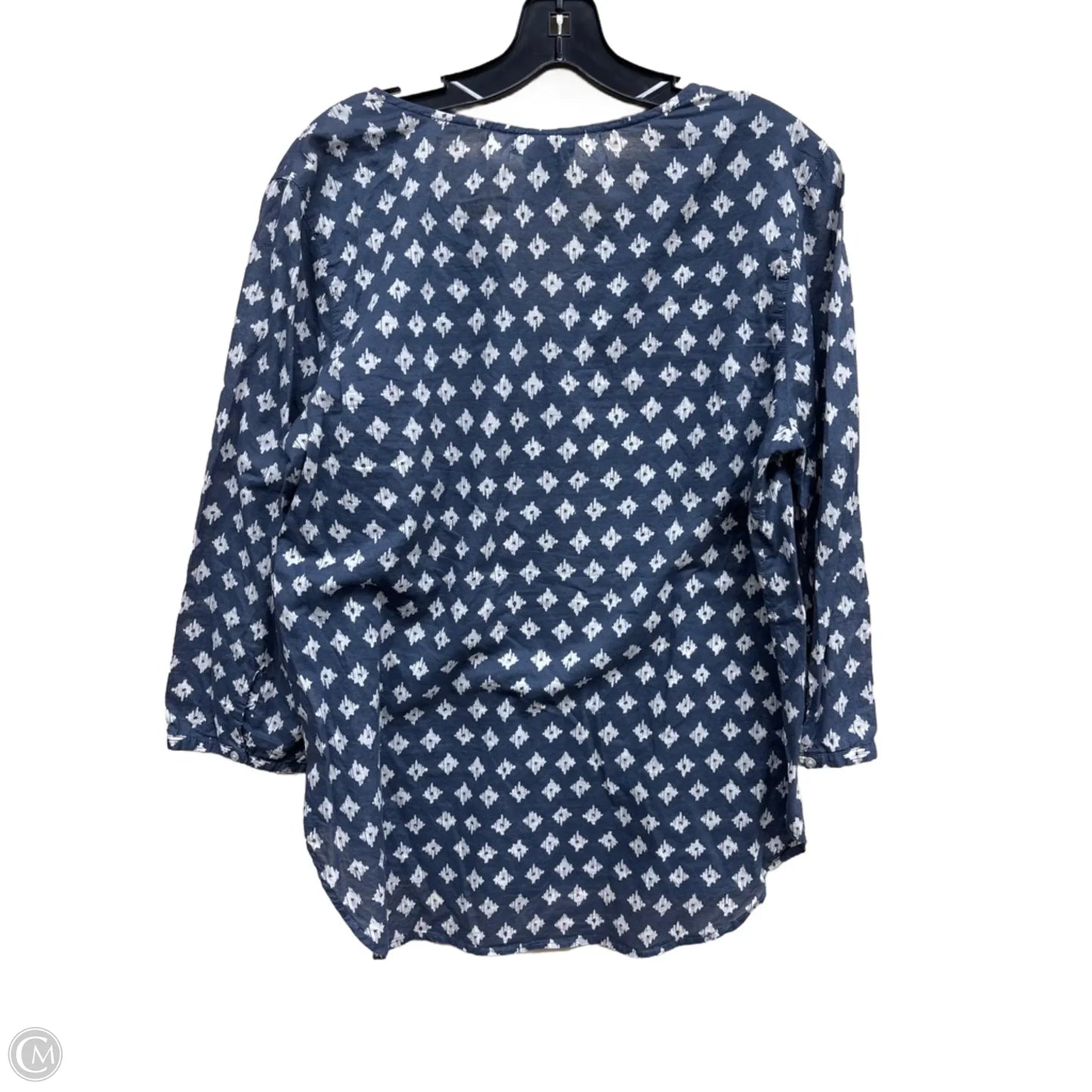 Top Long Sleeve By Gap In Blue & Cream, Size: M