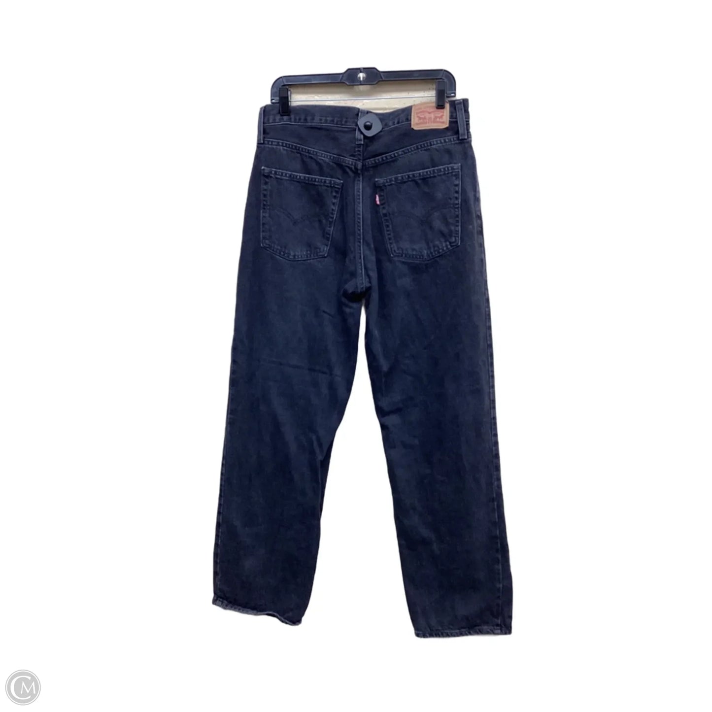 Jeans Straight By Levis In Black Denim, Size: 10