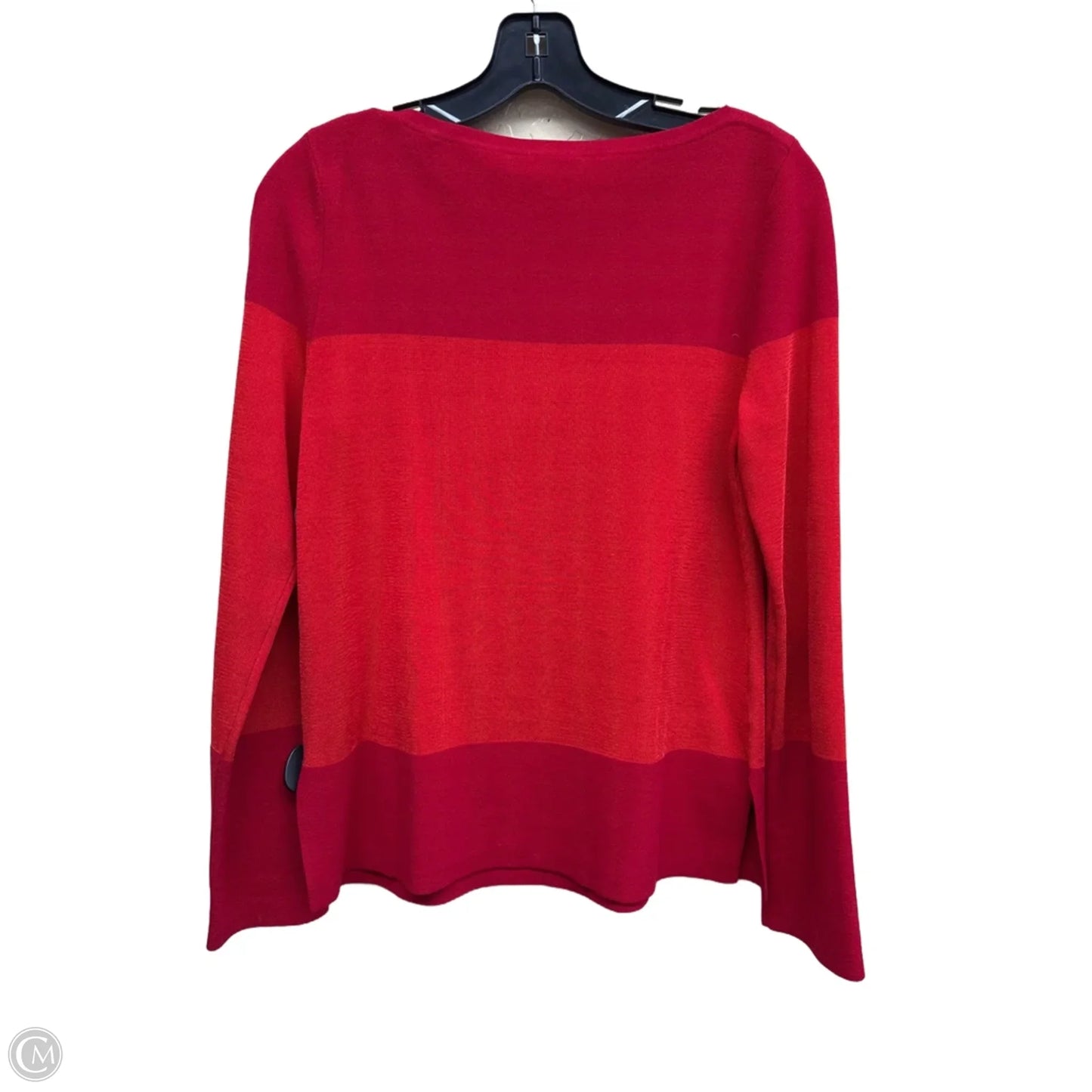 Top Long Sleeve By Ann Taylor In Orange & Red, Size: S