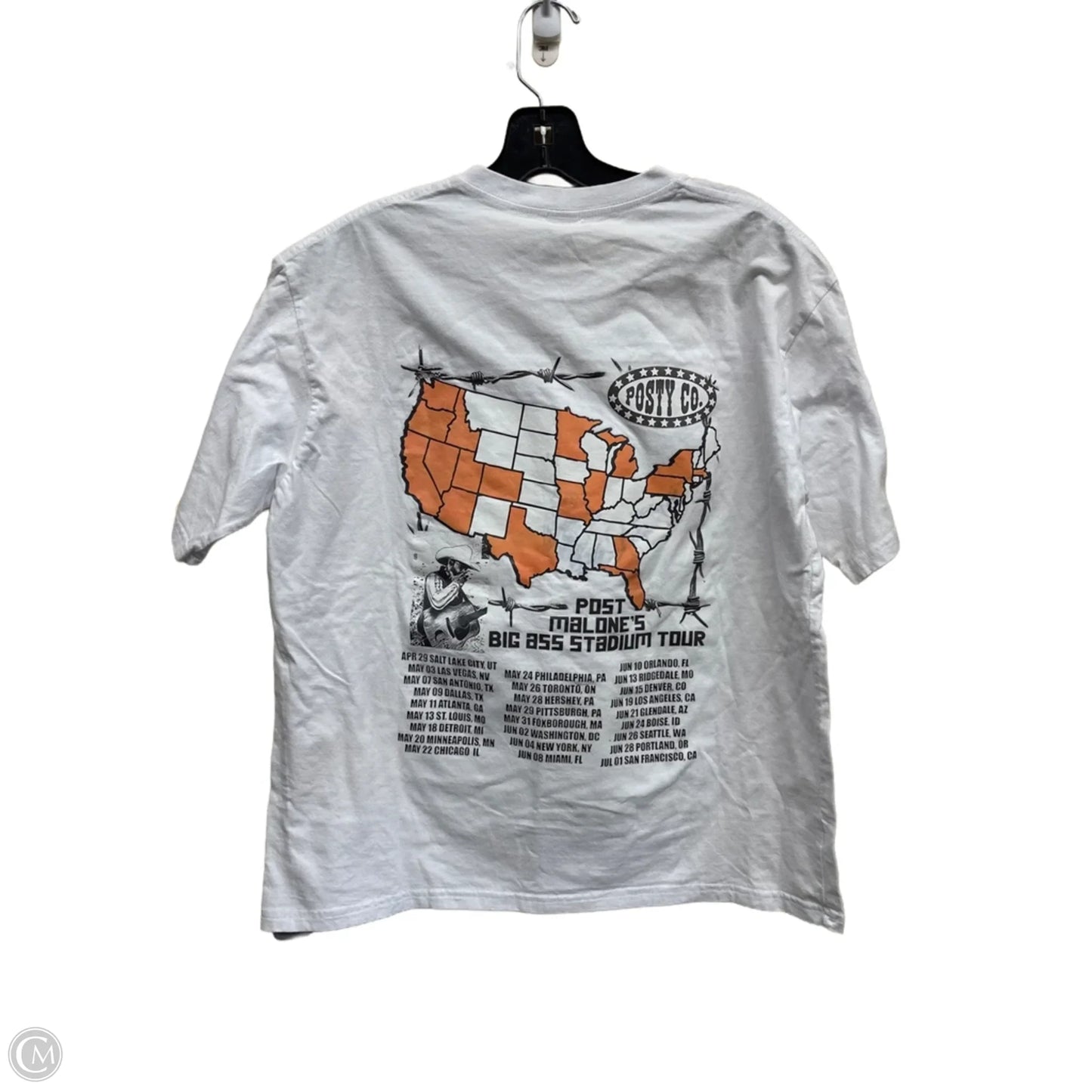 Top Short Sleeve By Clothes Mentor In White, Size: L