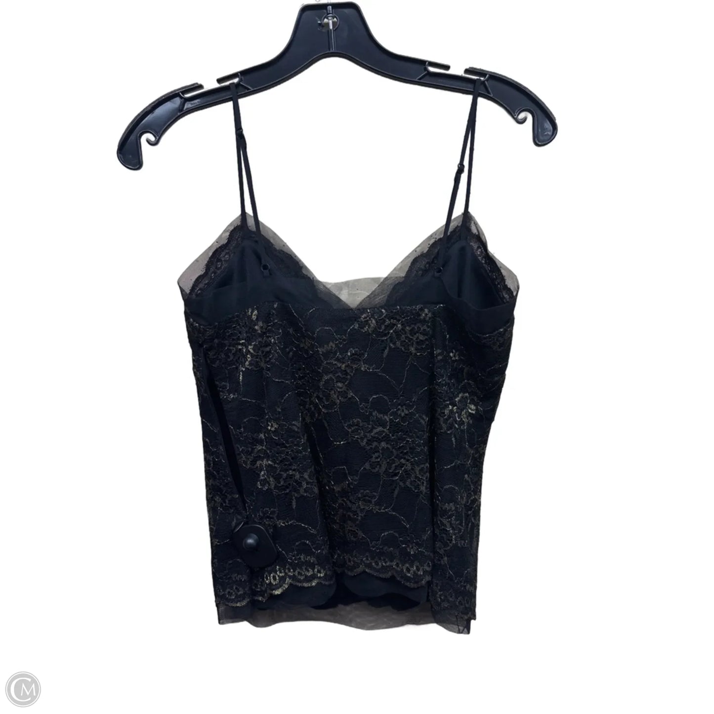 Top Sleeveless By Bcbgmaxazria In Black & Gold, Size: Xs
