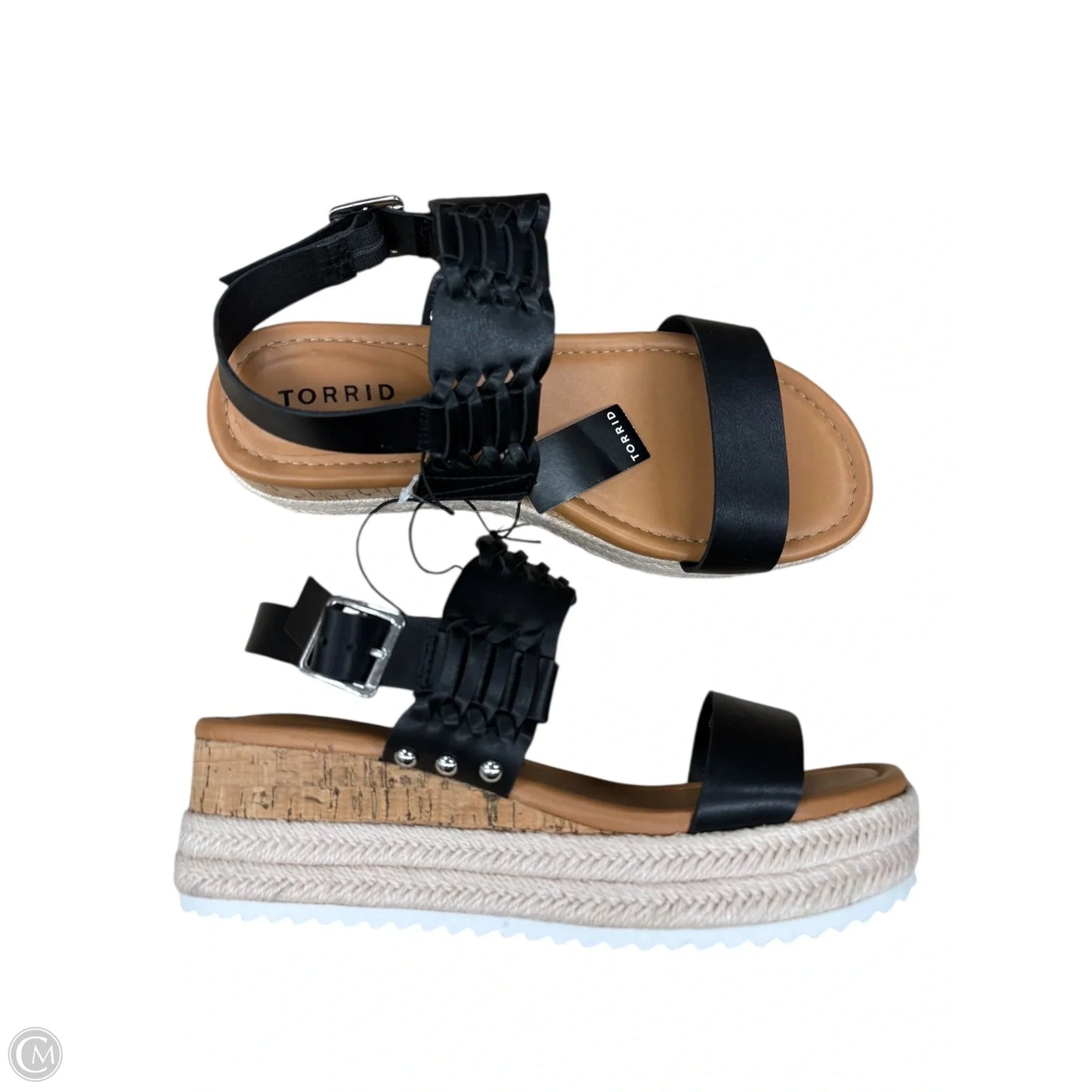 Sandals Heels Platform By Torrid In Black & Brown, Size: 8.5