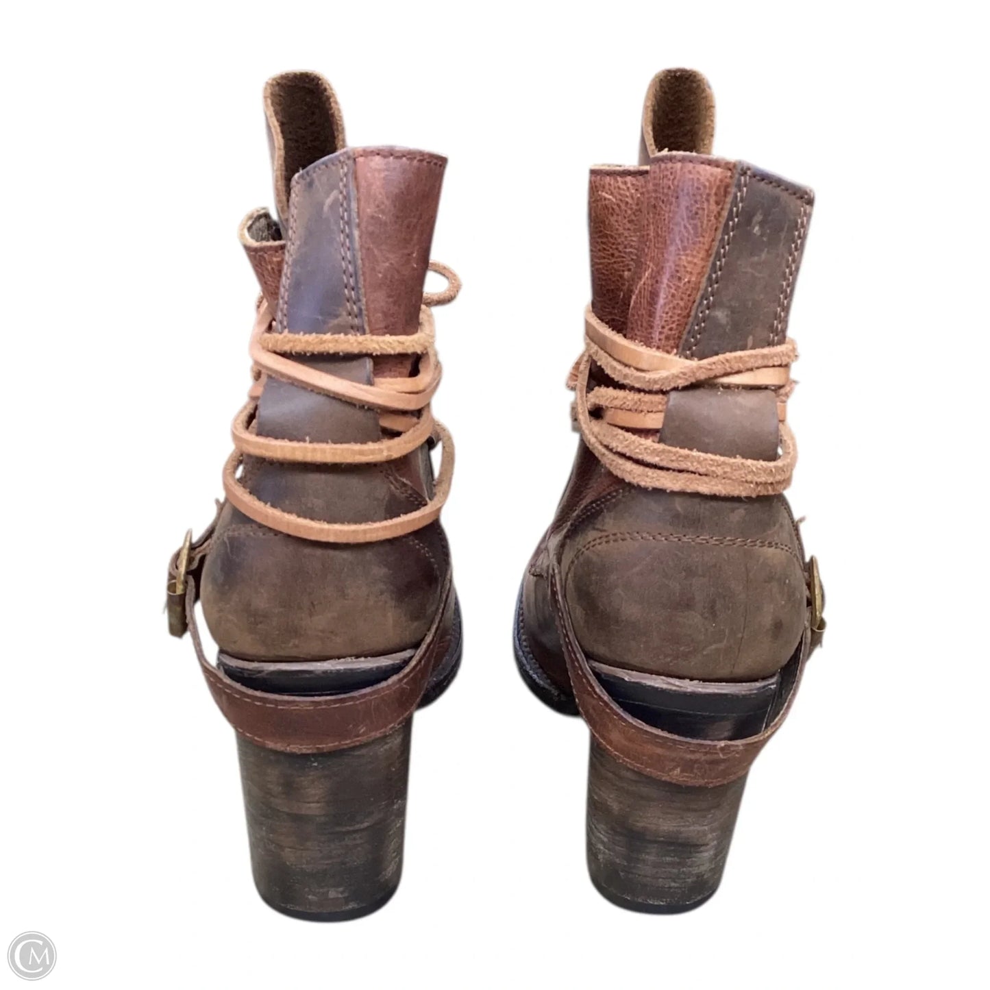Boots Ankle Heels By Freebird In Brown, Size: 10