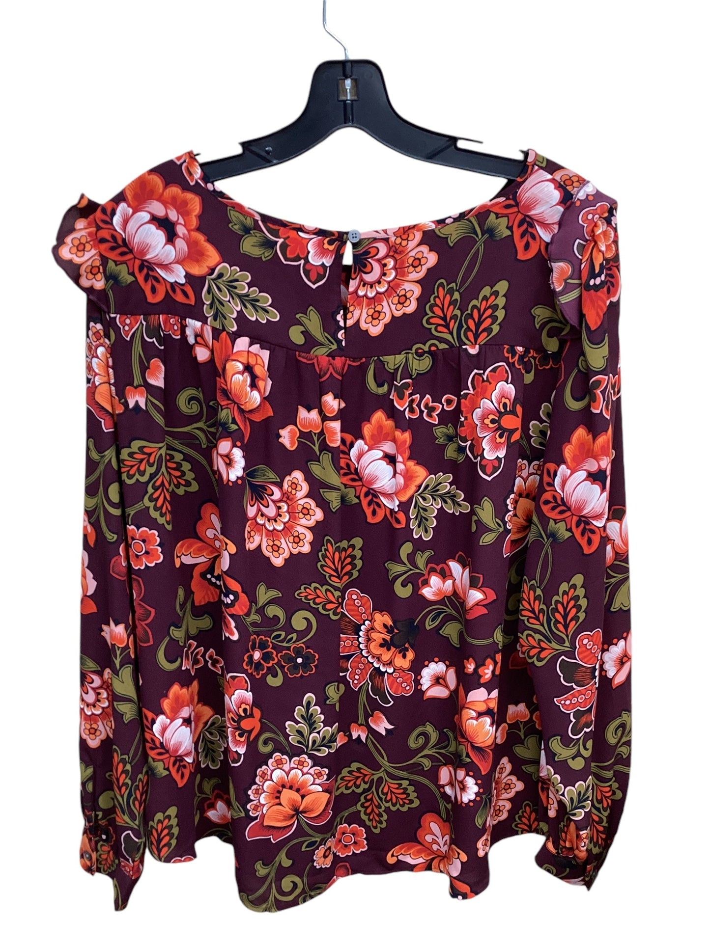 Top Long Sleeve By Loft In Floral Print, Size: Xl