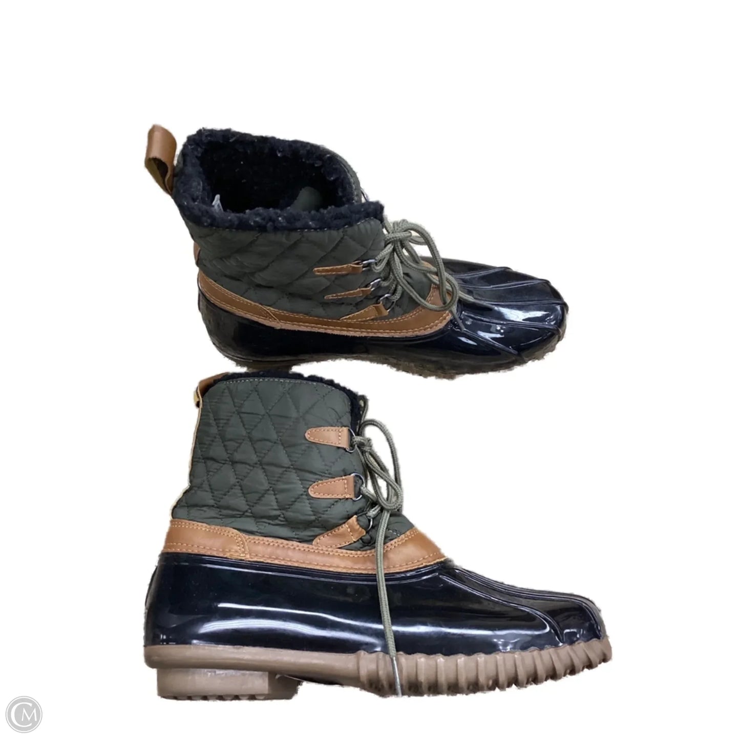 Boots Rain By Sporto In Black & Green, Size: 10