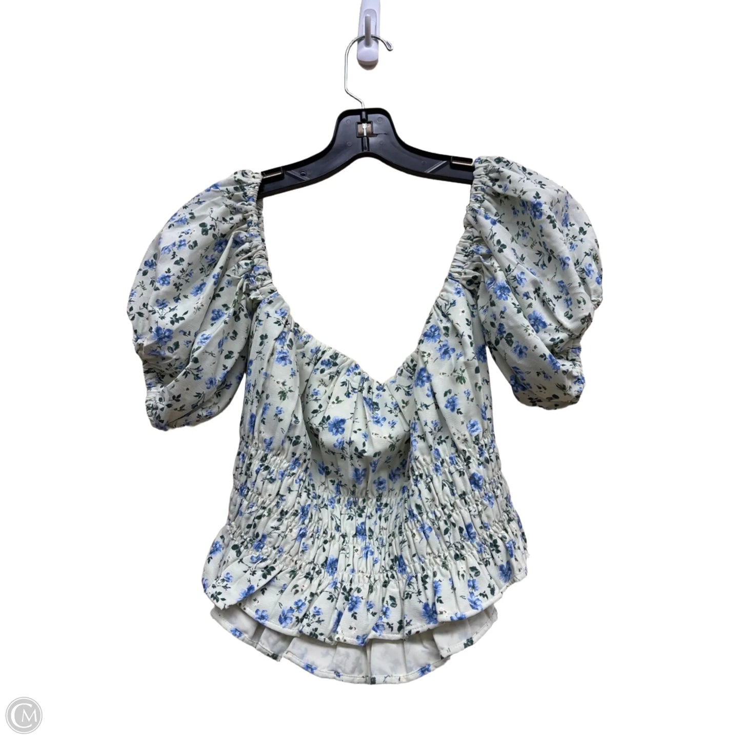 Top Short Sleeve By Abercrombie And Fitch In Blue & Green, Size: L