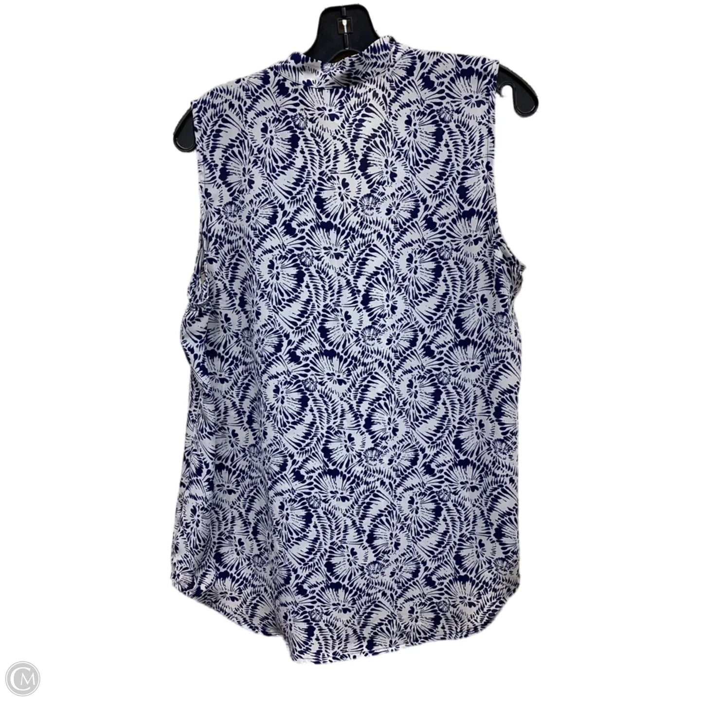 Top Sleeveless By Cabi In Blue & White, Size: M