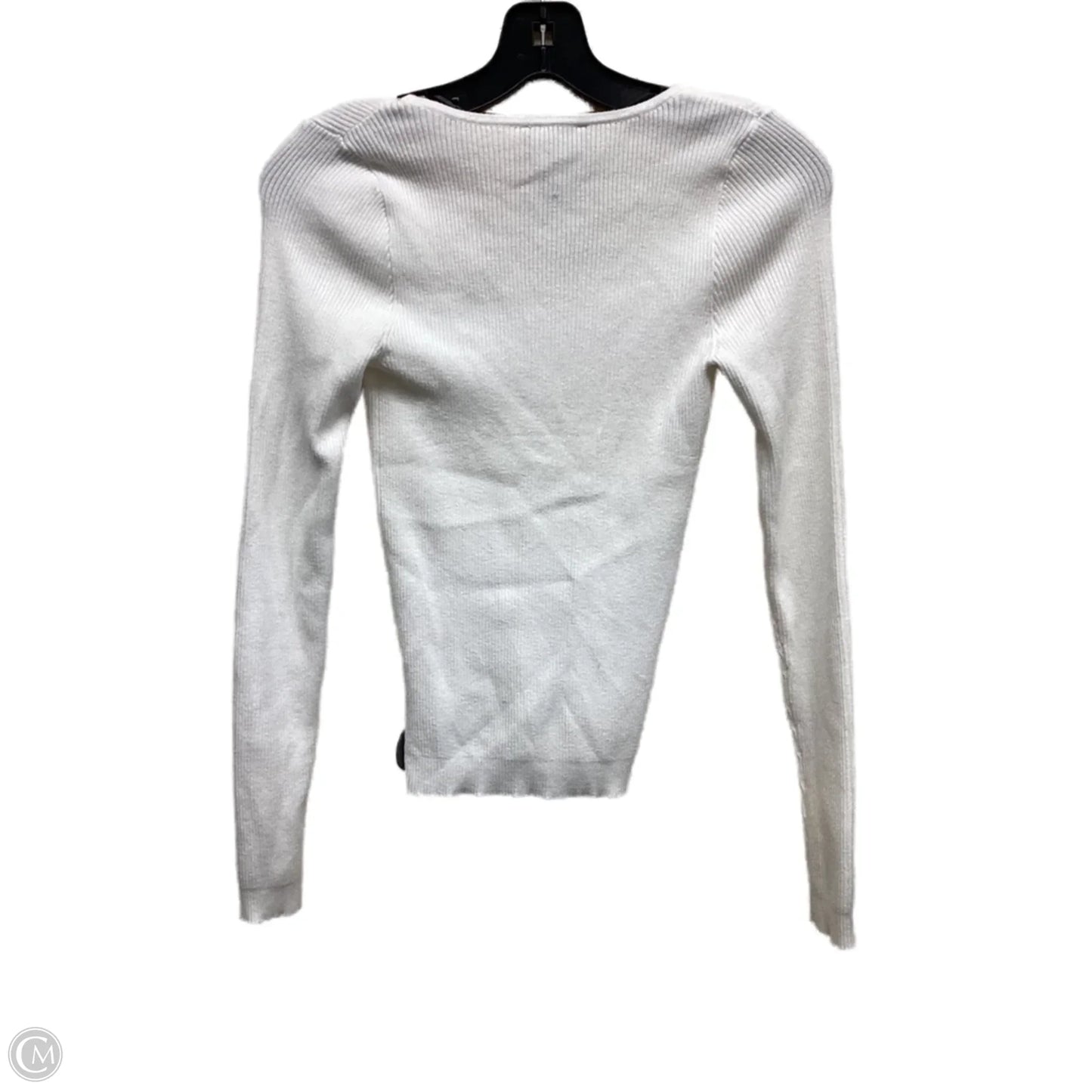 Top Long Sleeve By Express In White, Size: Xs