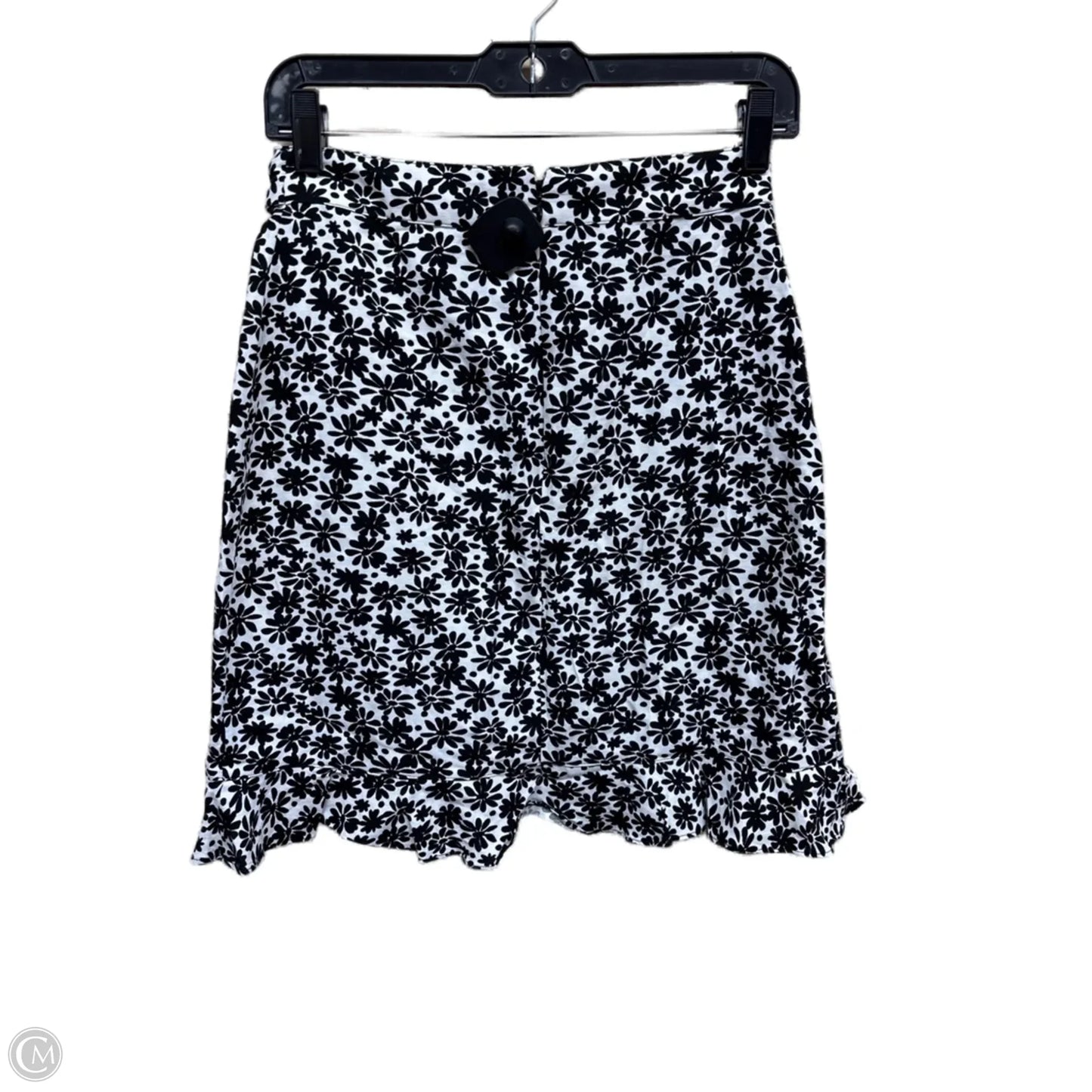 Skirt Midi By Loft In Black & White, Size: 0p