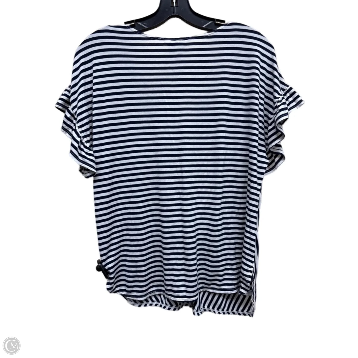 Top Short Sleeve By Max Studio In Striped Pattern, Size: S