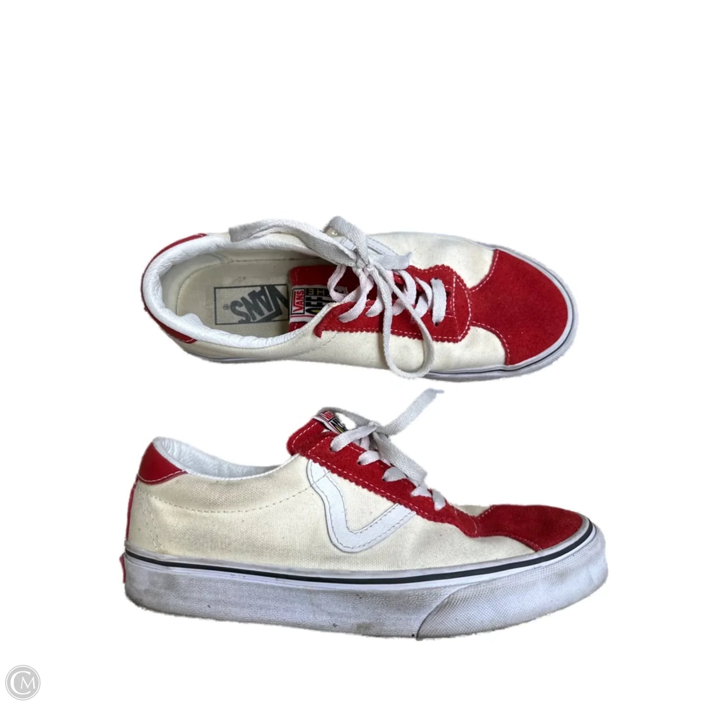 Shoes Sneakers By Vans In Red & White, Size: 8