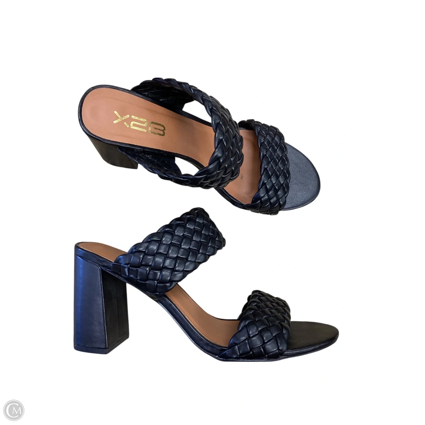 Sandals Heels Block By Clothes Mentor In Black, Size: 8