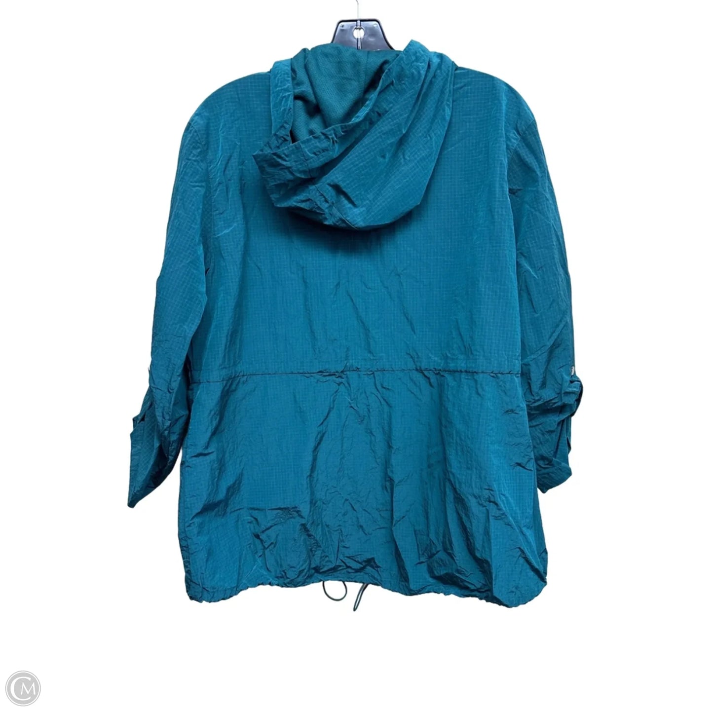 Jacket Windbreaker By Chicos In Green, Size: S