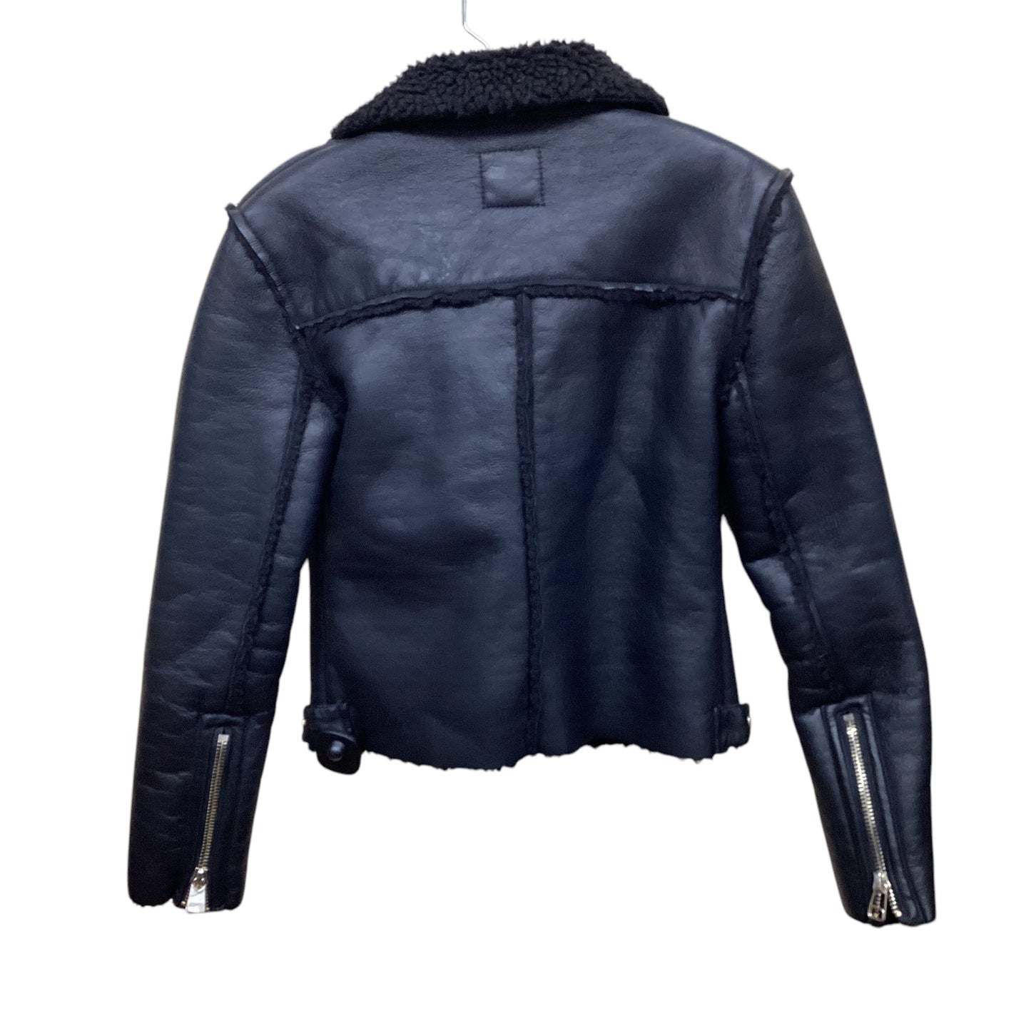 Jacket Moto Leather By Forever 21 In Black, Size: S