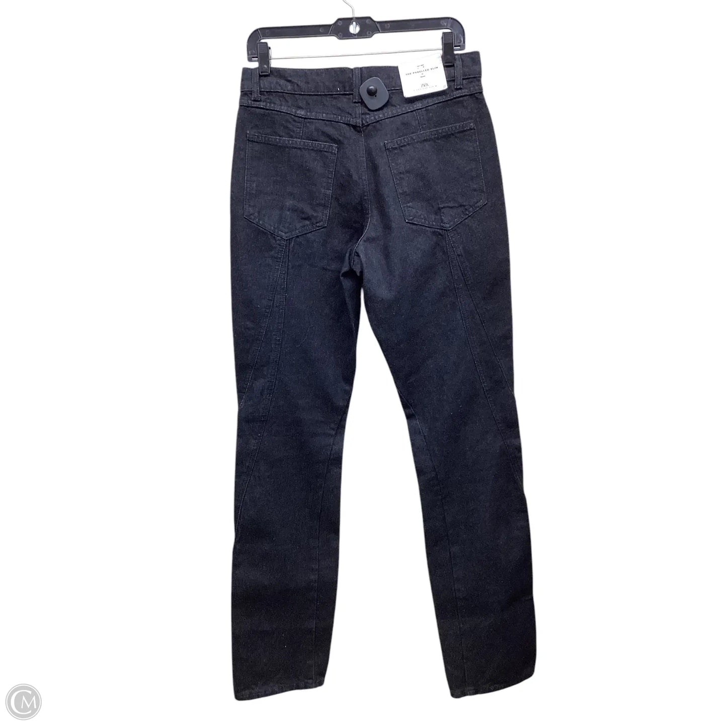 Jeans Straight By Zara In Black Denim, Size: 6