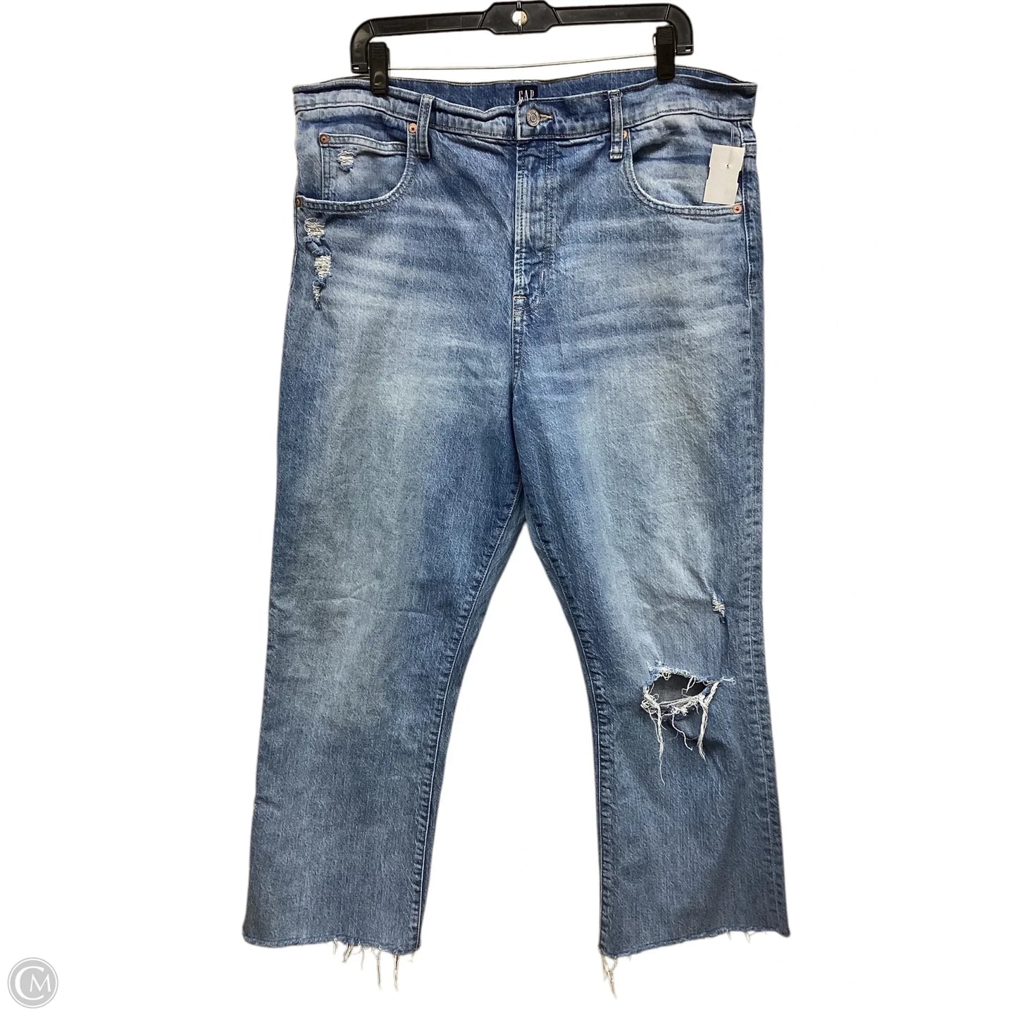Jeans Straight By Gap In Blue Denim, Size: 16