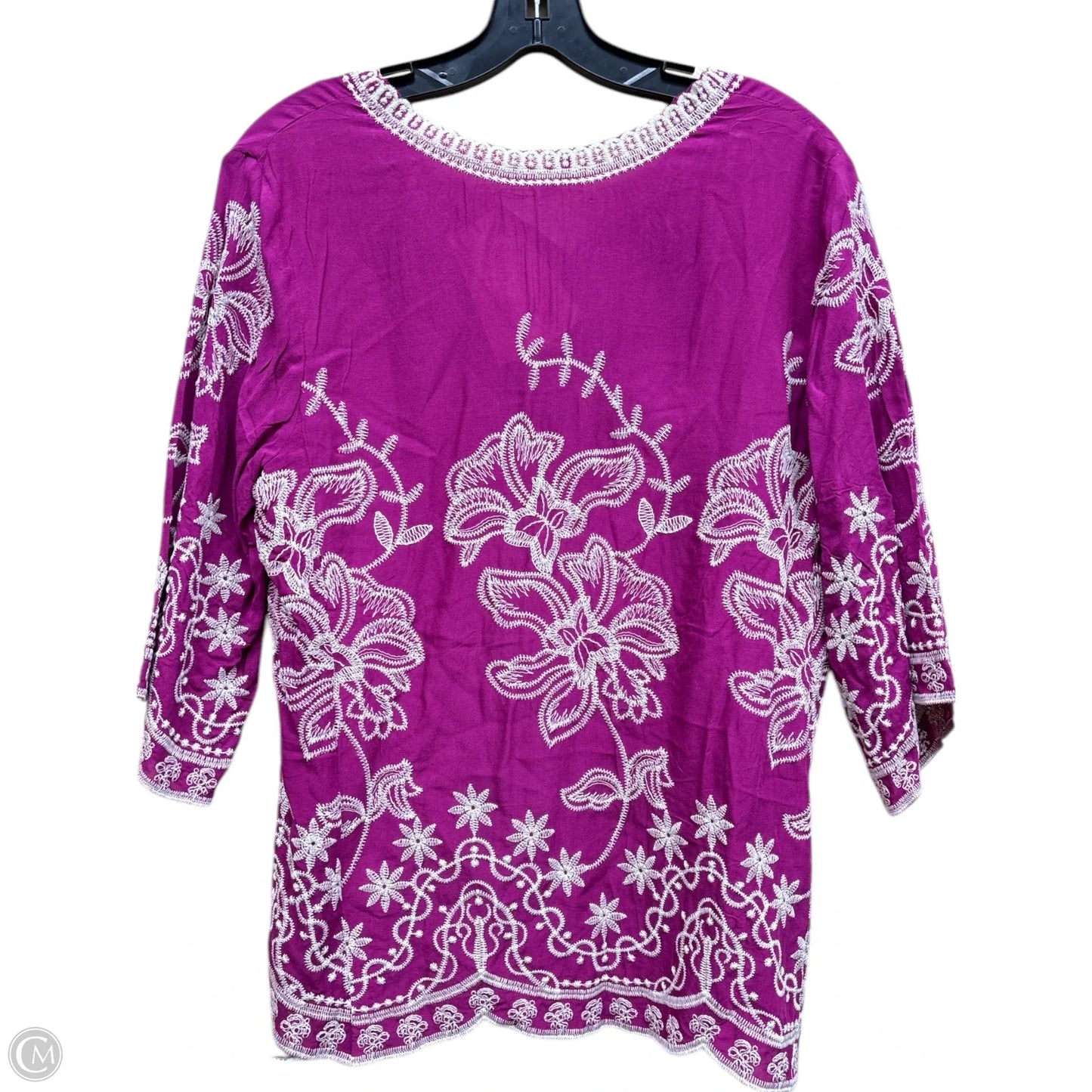 Top Long Sleeve By Solitaire In Purple, Size: M