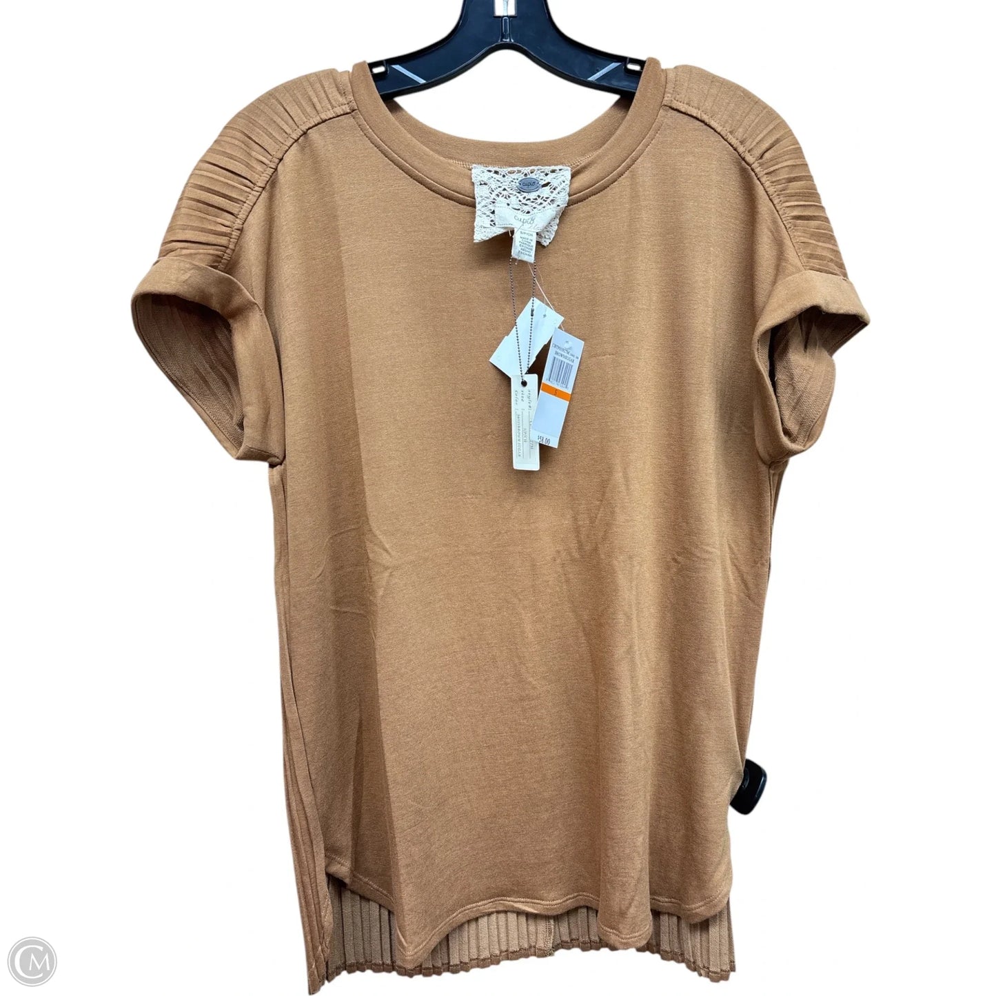 Top Short Sleeve By Cupio In Brown, Size: S
