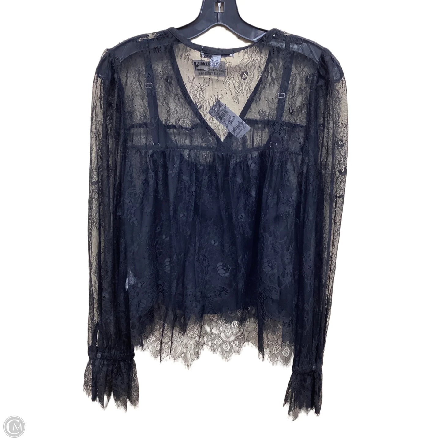 Top Long Sleeve By Clothes Mentor In Black, Size: M