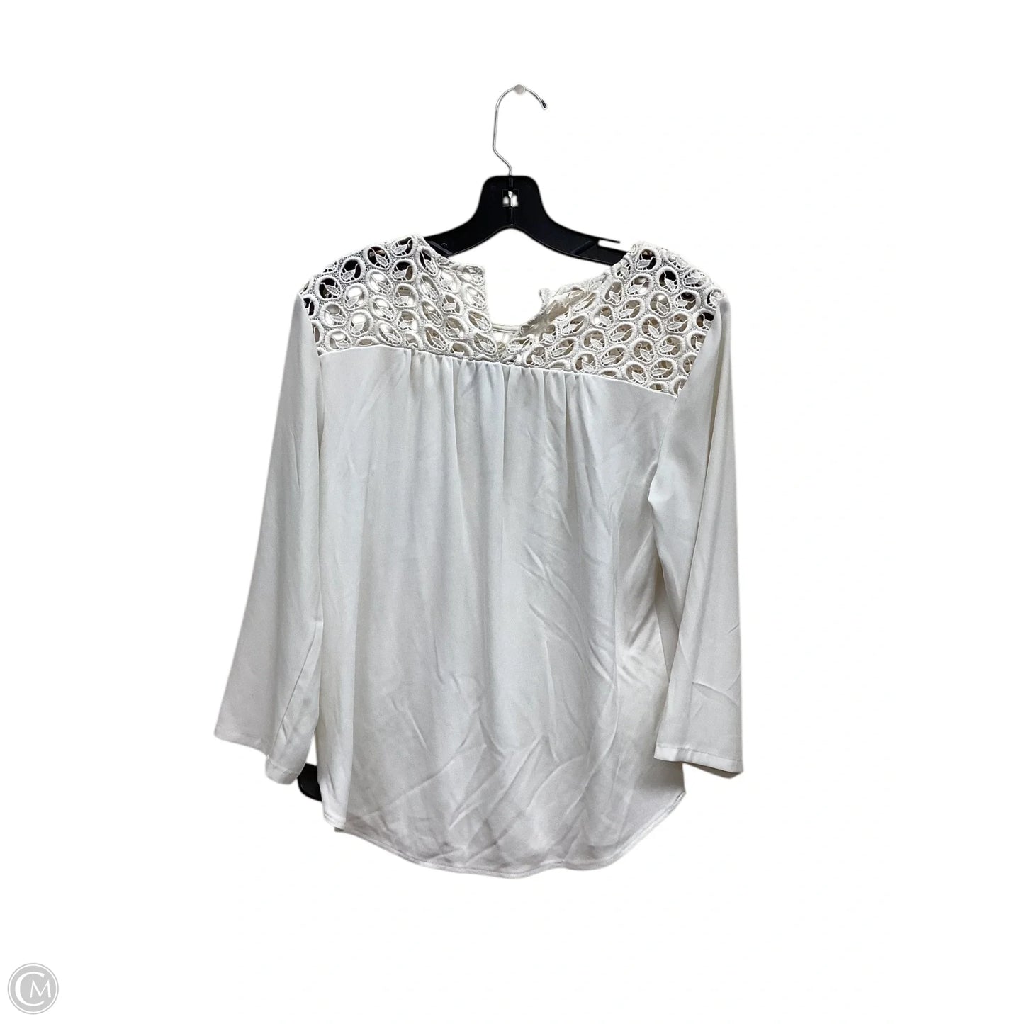 Top Long Sleeve By Ann Taylor In Cream, Size: S