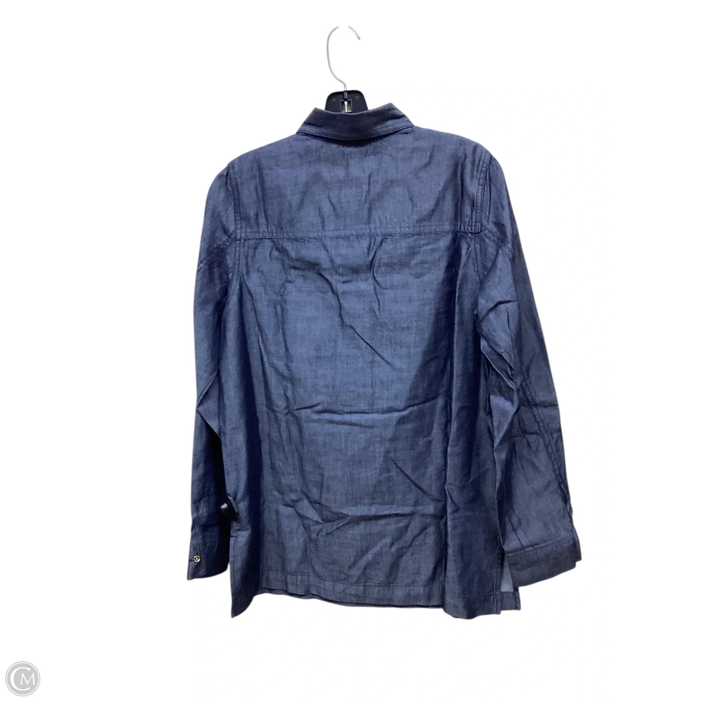 Top Long Sleeve By Michael By Michael Kors In Blue Denim, Size: M