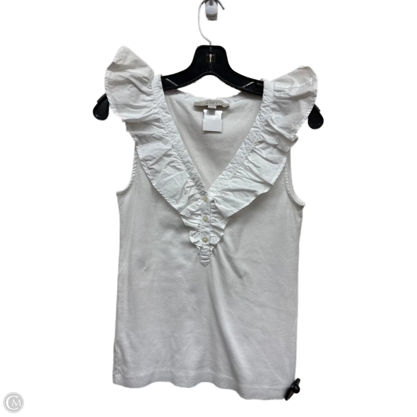 Top Sleeveless By Loft In White, Size: S