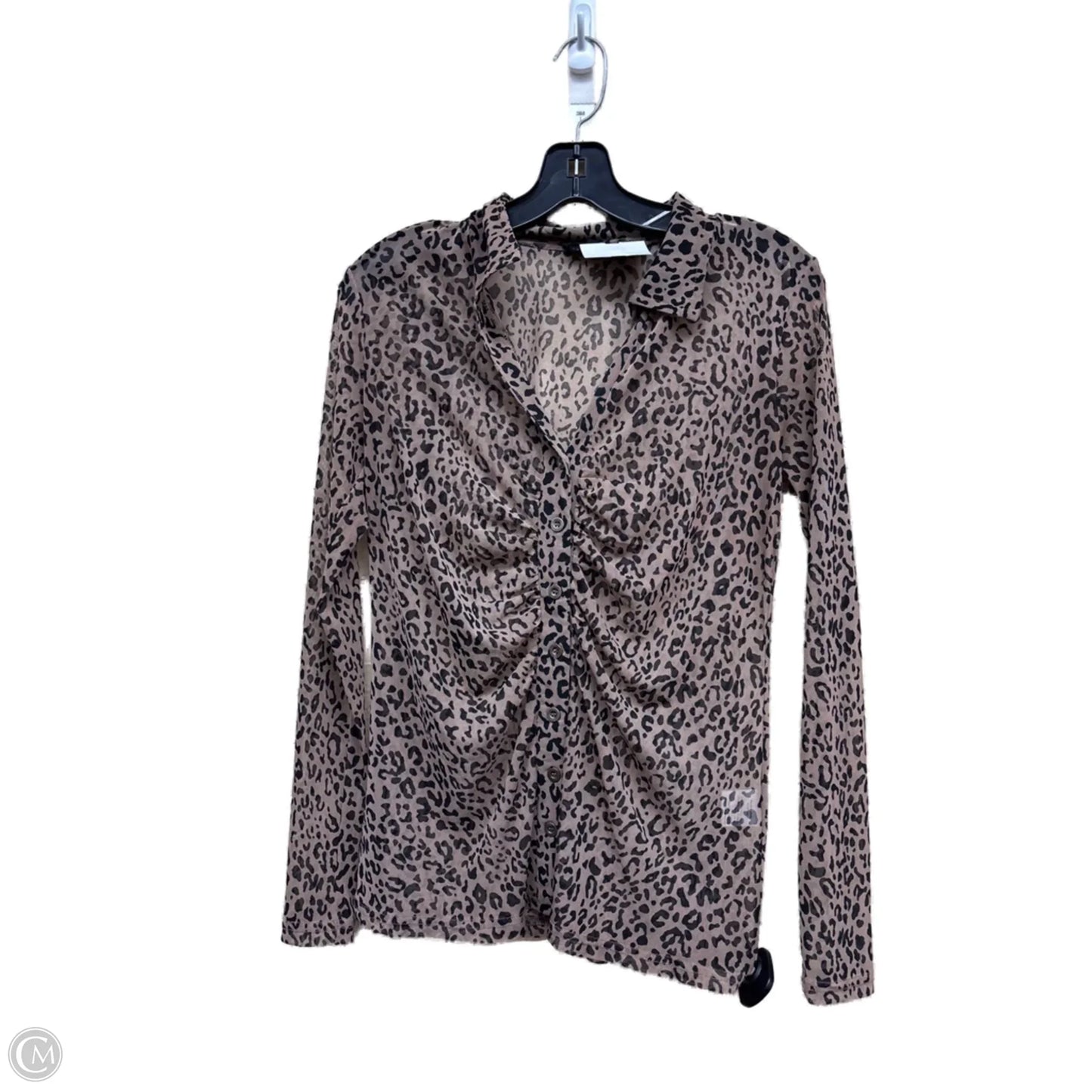 Top Long Sleeve By Jane And Delancey In Animal Print, Size: S