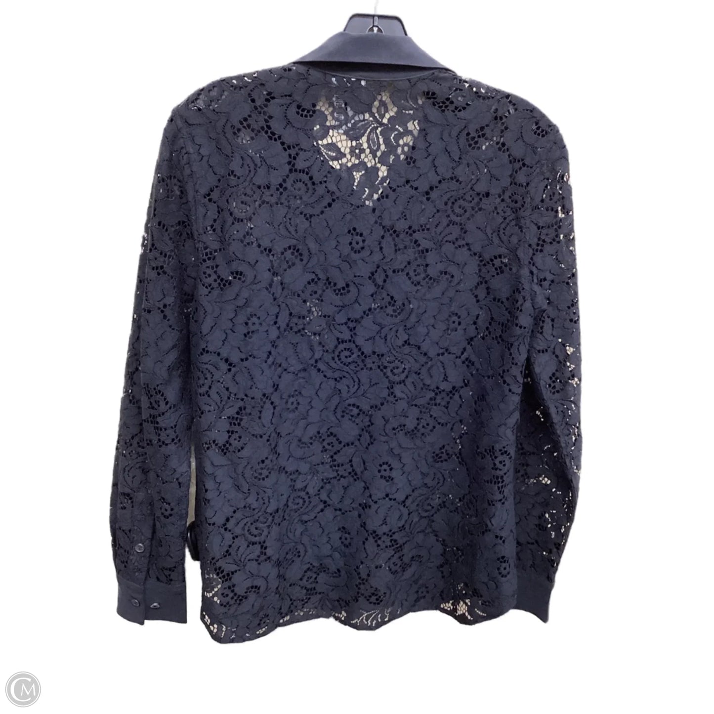 Top Long Sleeve By Equipment In Black, Size: S